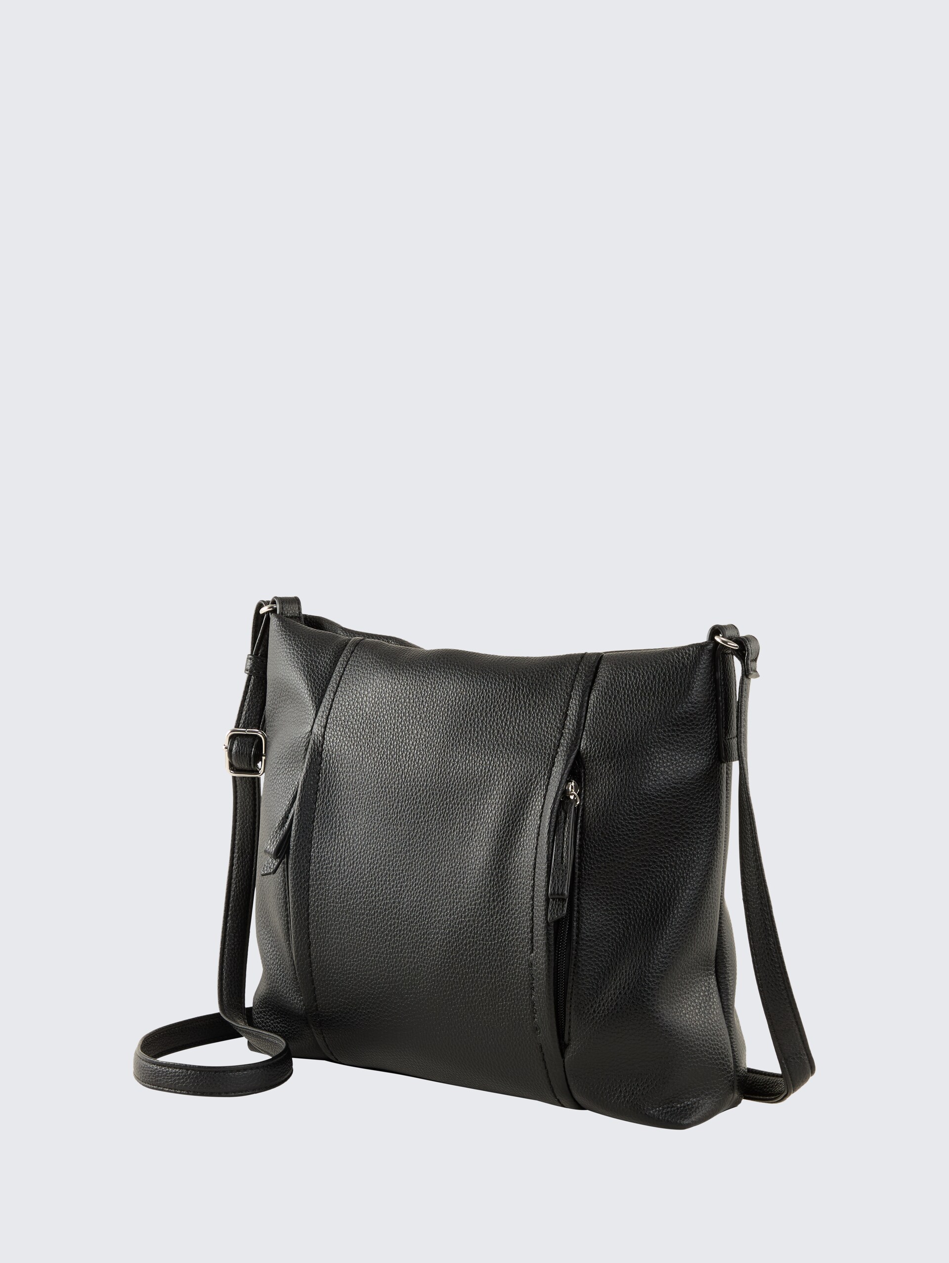 TTBECA M Beuteltasche mit Reißverschluss-Details - schwarz / black - seitliche Produkt-Ansicht 