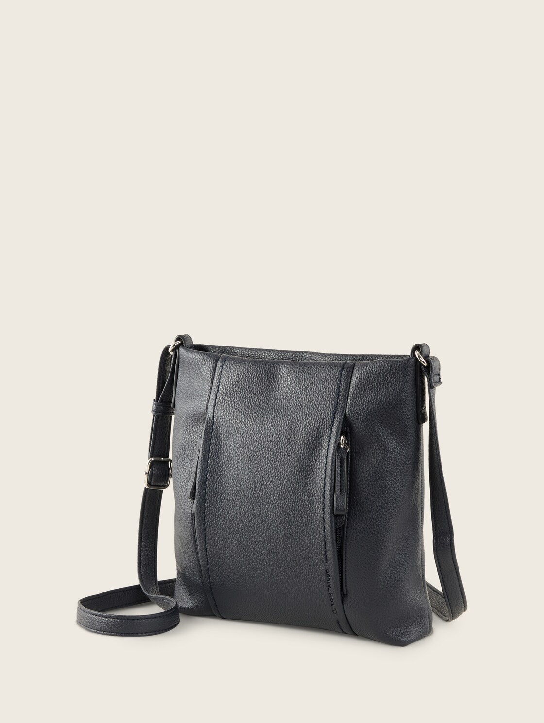 TTBECA M Umhängetasche mit Reißverschluss-Details - dark blue - seitliche Produkt-Ansicht 