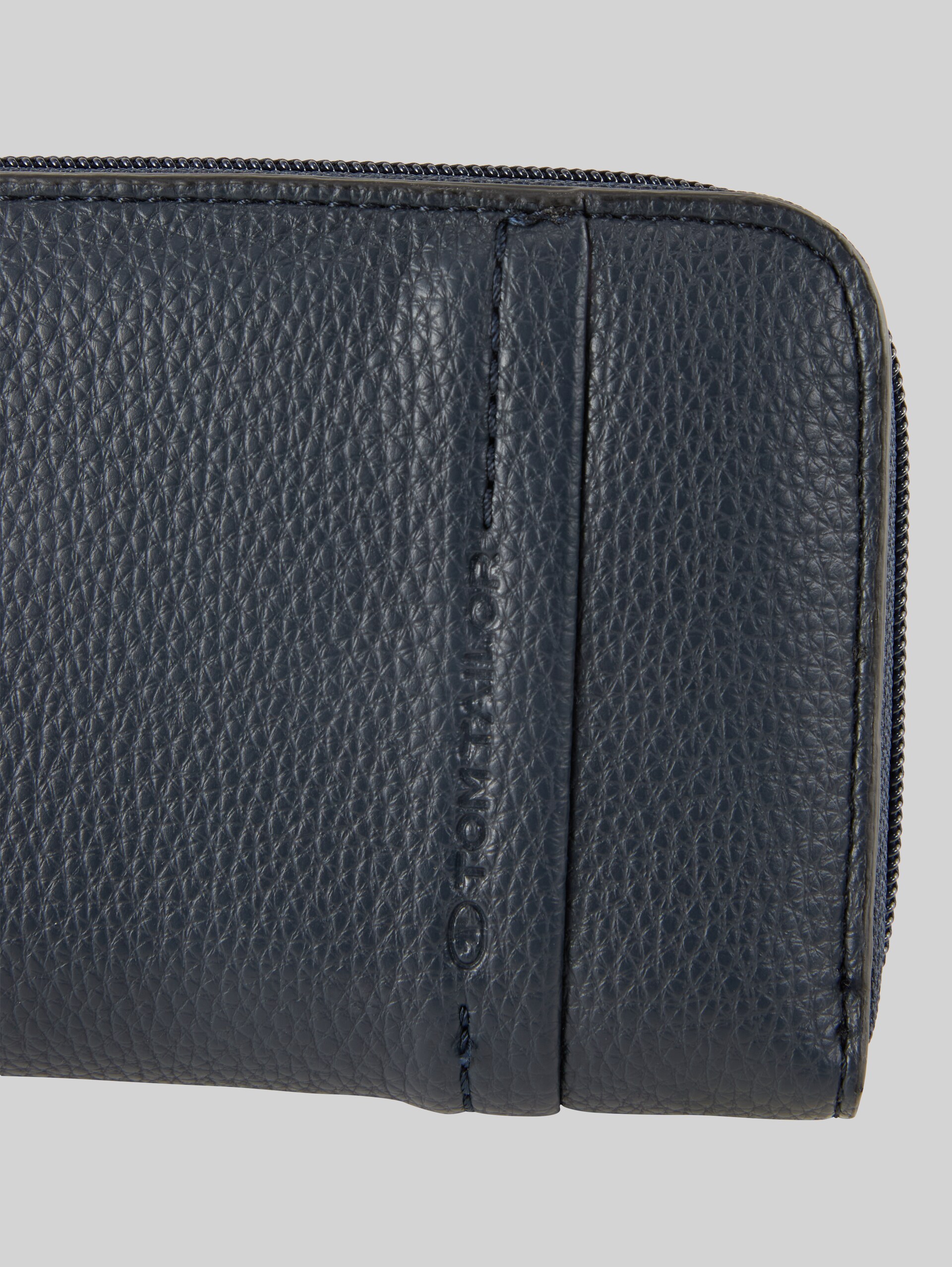 TTBECA portemonnee met decoratieve stiksels - dark blue - zijaanzicht product 