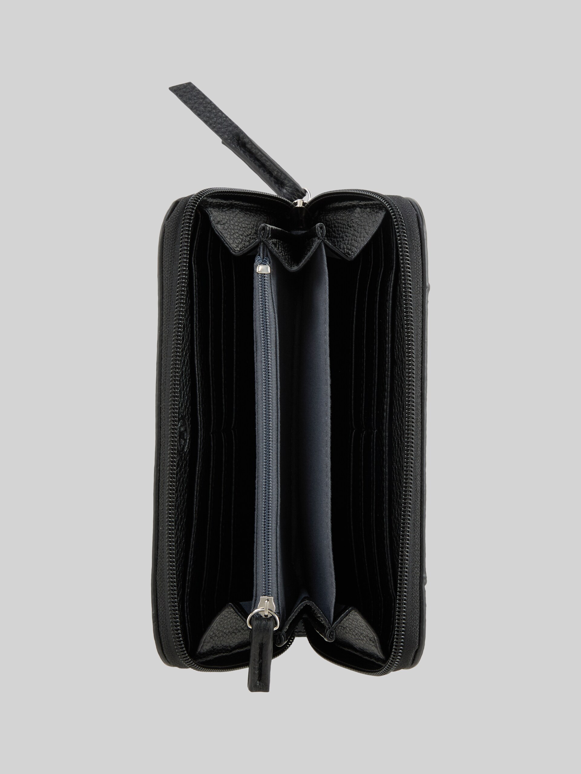 TTBECA wallet with decorative stitching - schwarz / black - side product view 