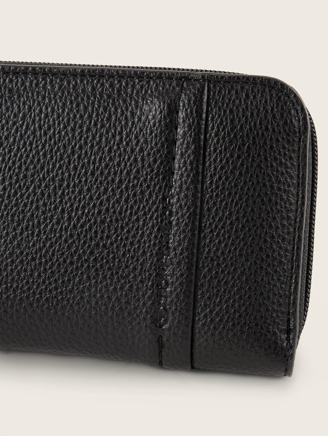 TTBECA Portemonnaie mit Ziernähten - schwarz / black - seitliche Produkt-Ansicht 