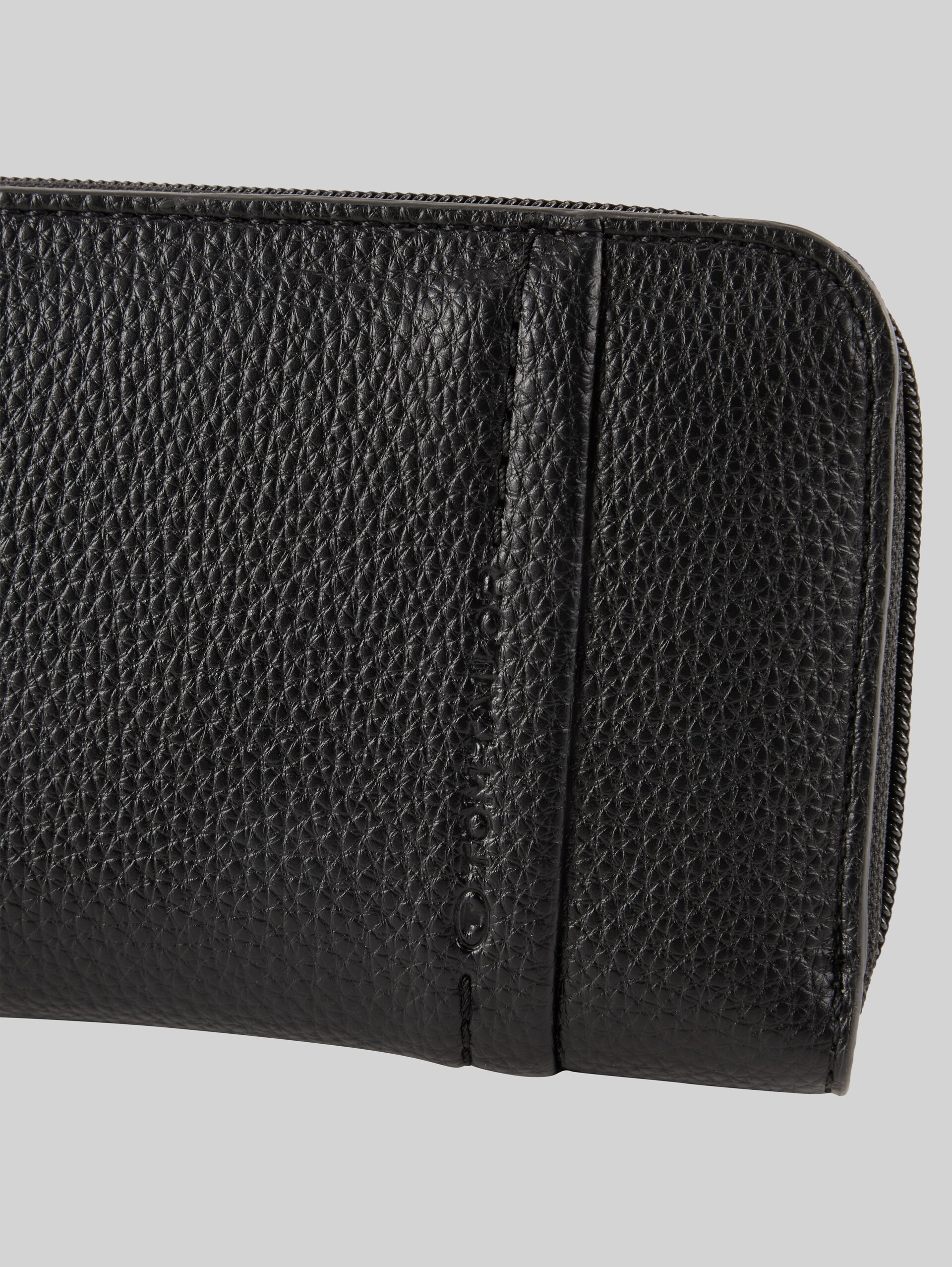 TTBECA wallet with decorative stitching - schwarz / black - side product view 