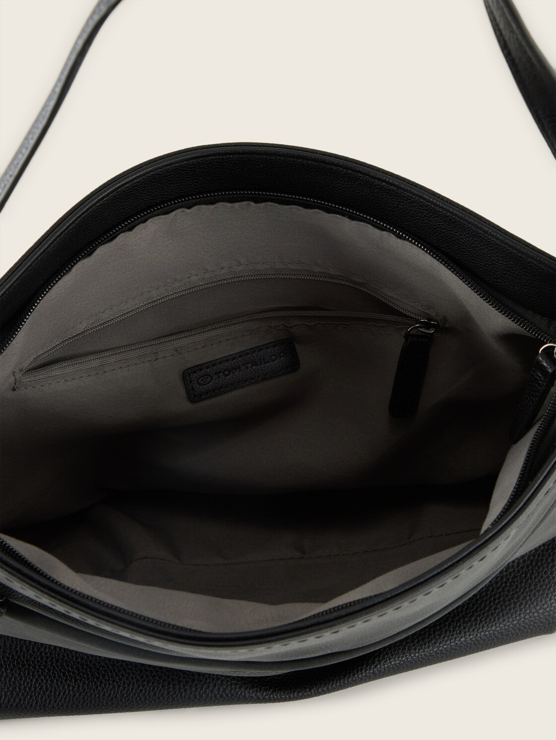 TTNICOLINA M Schultertasche mit Material-Mix - mixed black - seitliche Produkt-Ansicht 