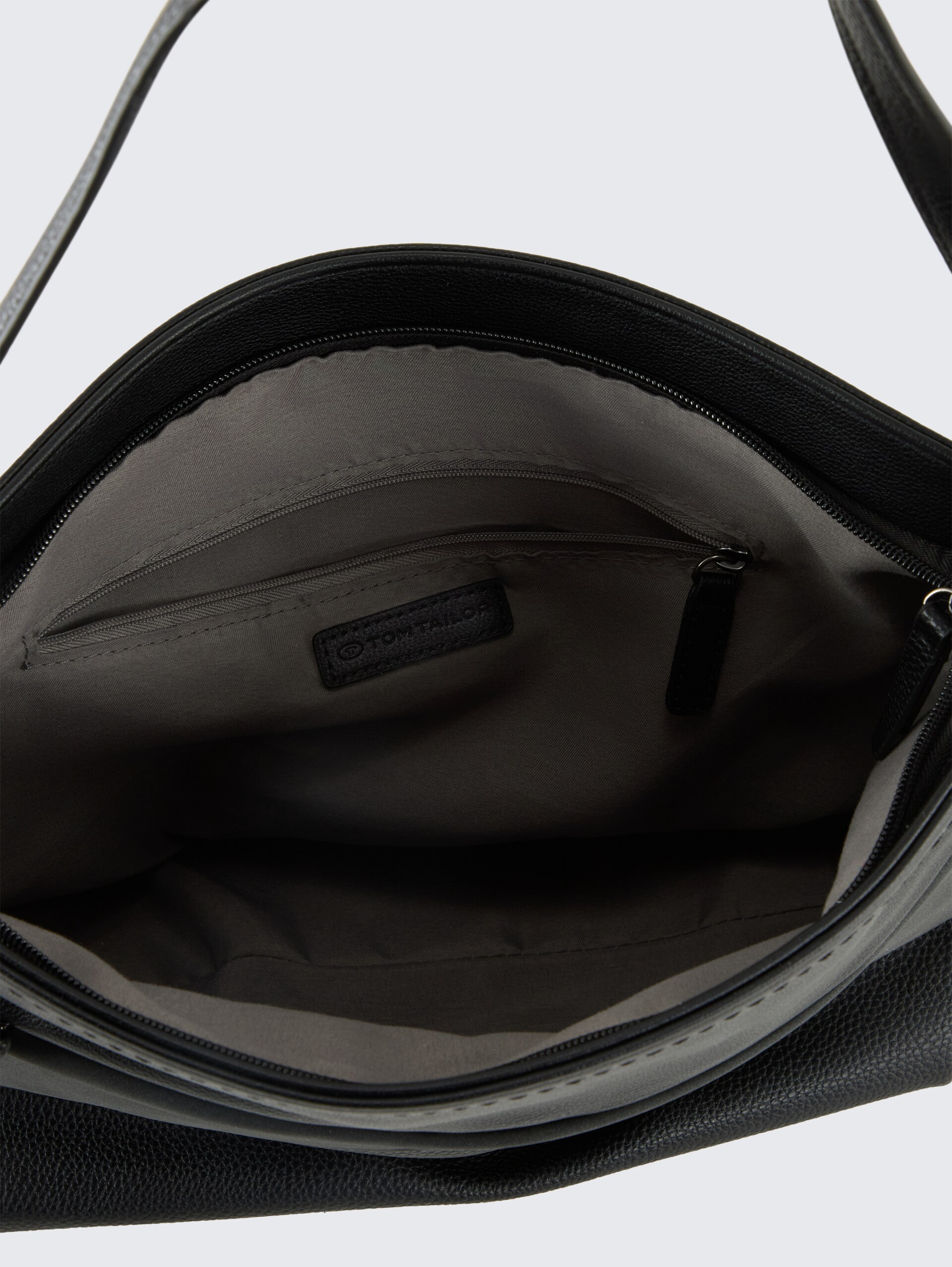 TTNICOLINA M Schultertasche mit Material-Mix - mixed black - seitliche Produkt-Ansicht 