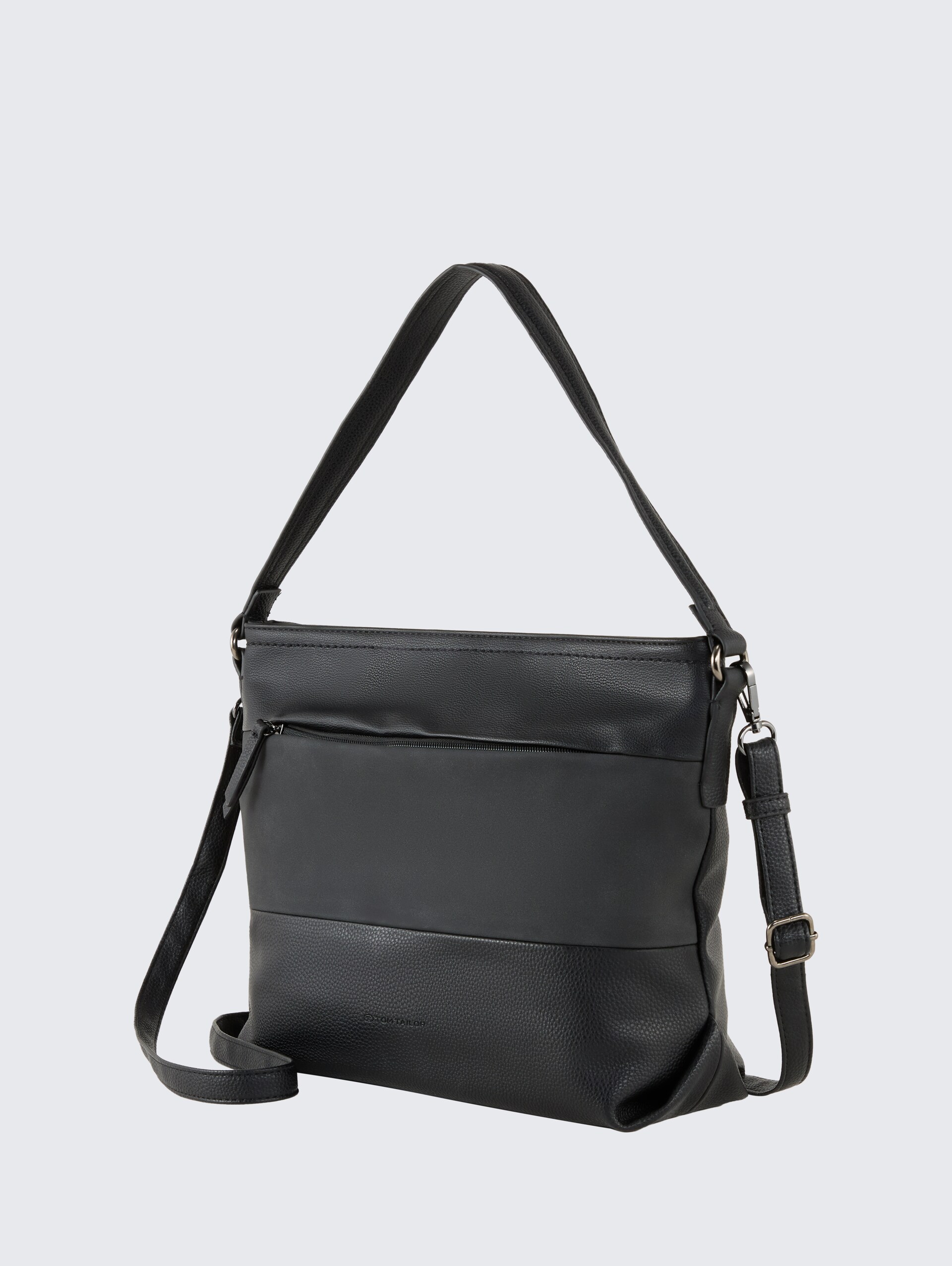 TTNICOLINA M Schultertasche mit Material-Mix - mixed black - seitliche Produkt-Ansicht 