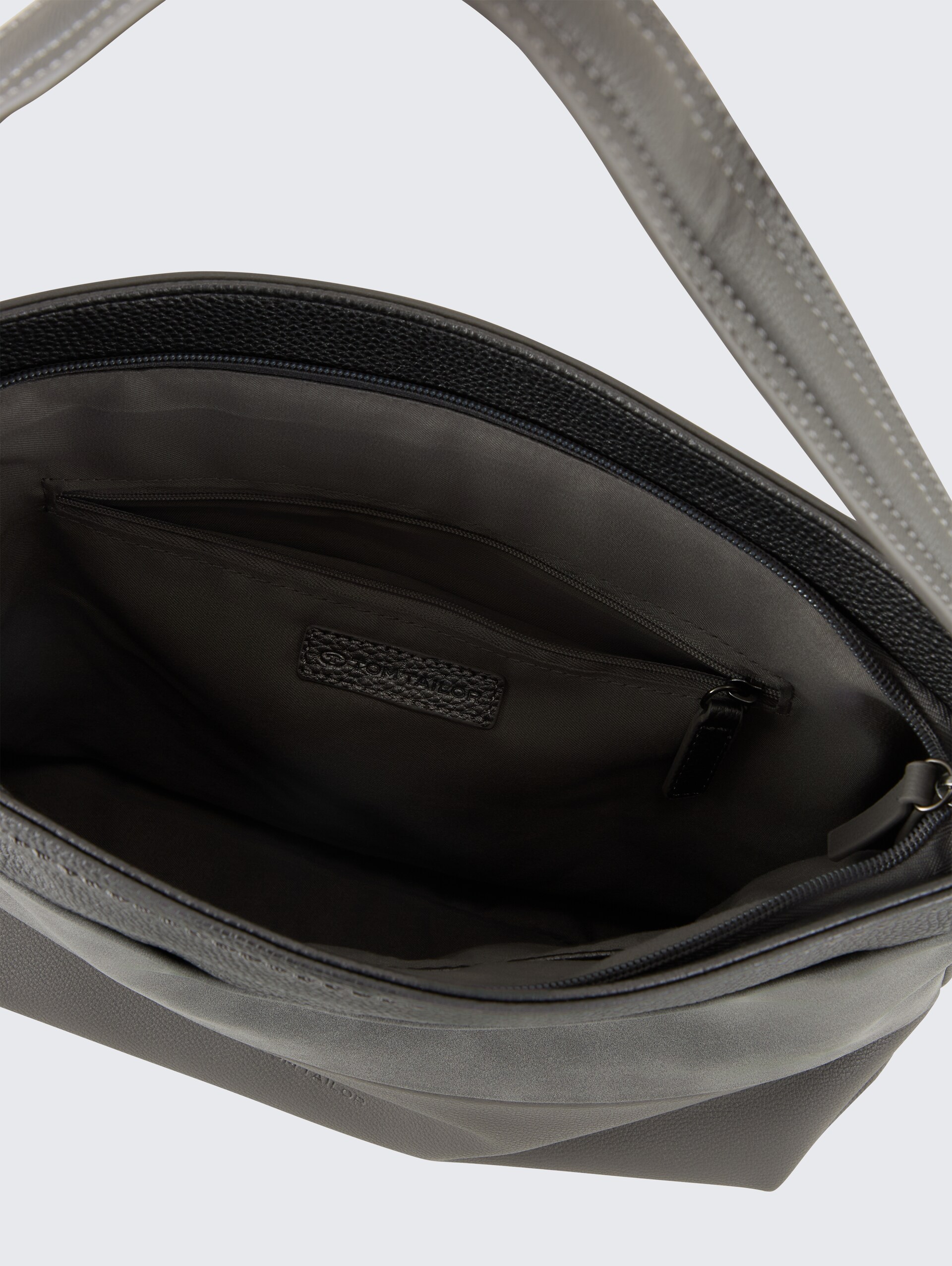 TTNICOLINA M Schultertasche mit Material-Mix - mixed grey - seitliche Produkt-Ansicht 