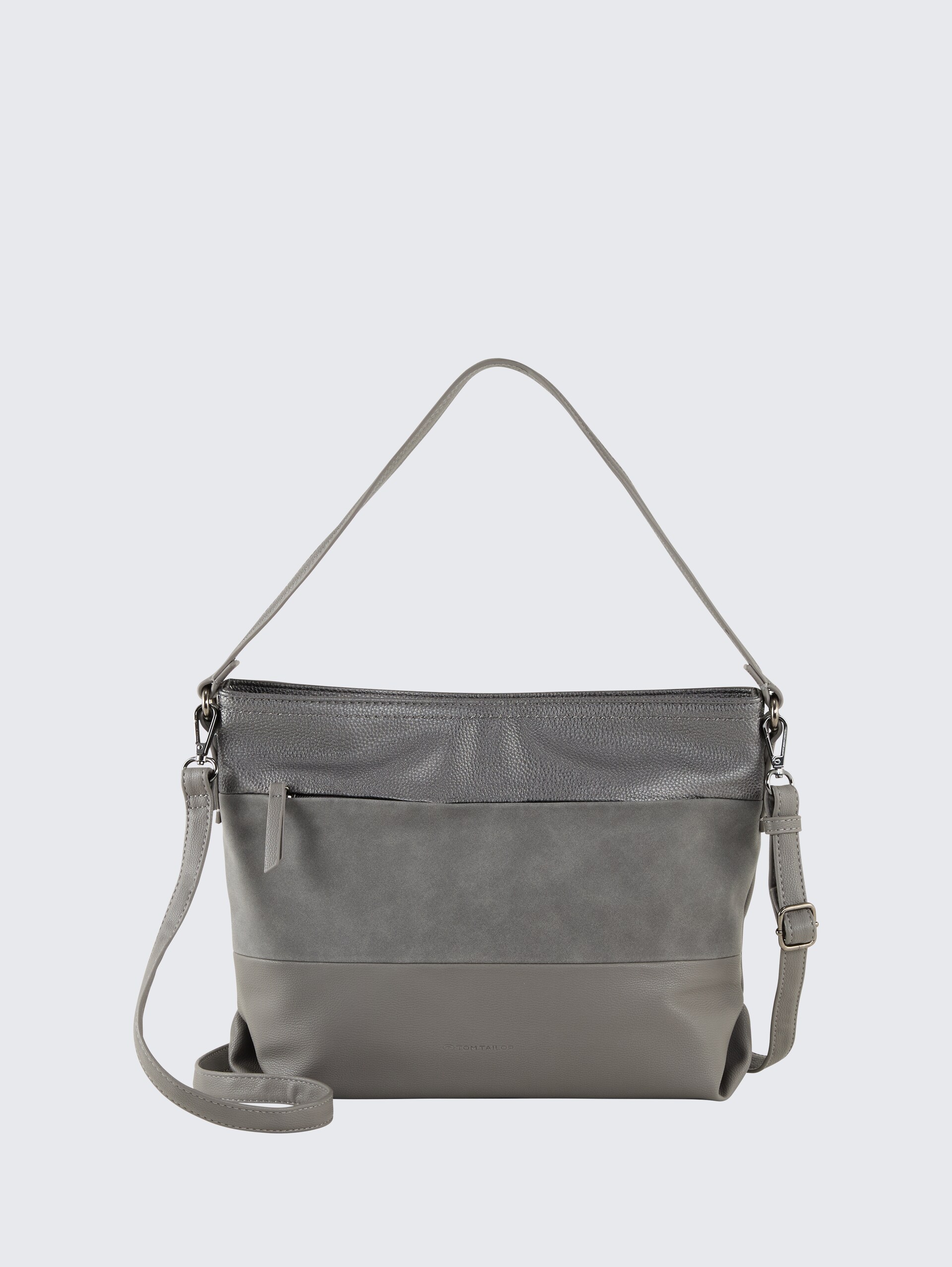 TTNICOLINA M Schultertasche mit Material-Mix - mixed grey - Vorder-Produkt-Ansicht