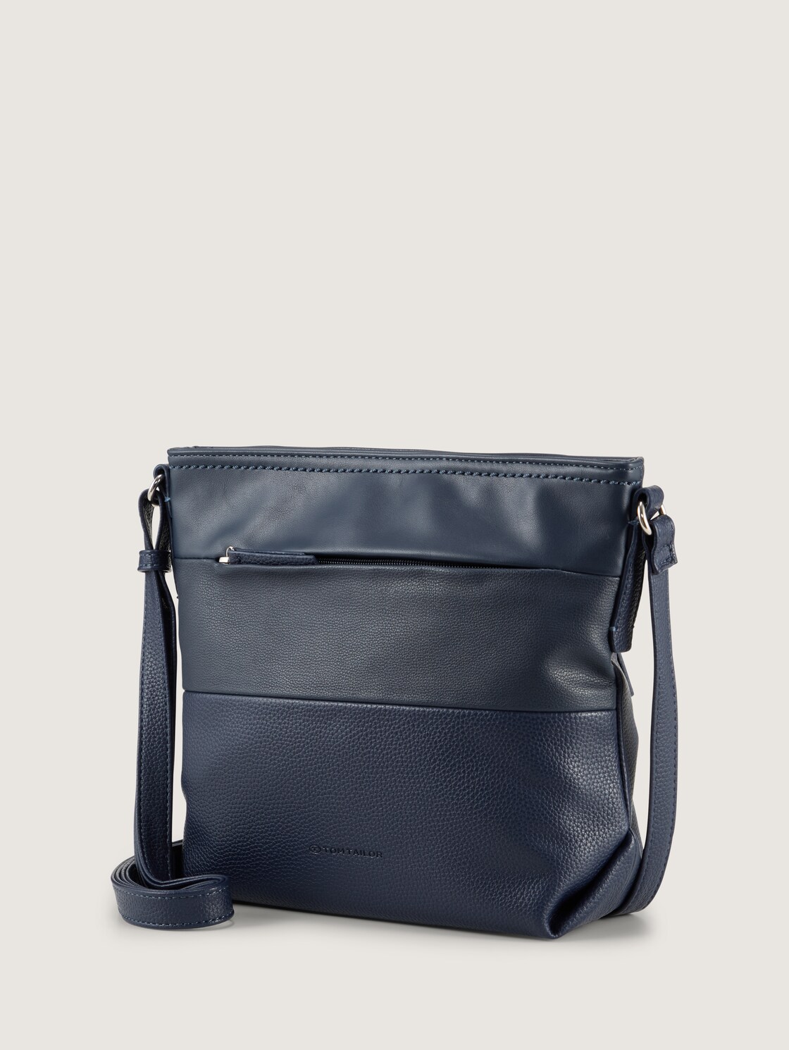 TTNICOLINA M Umhängetasche mit Material-Mix - dark blue - seitliche Produkt-Ansicht 