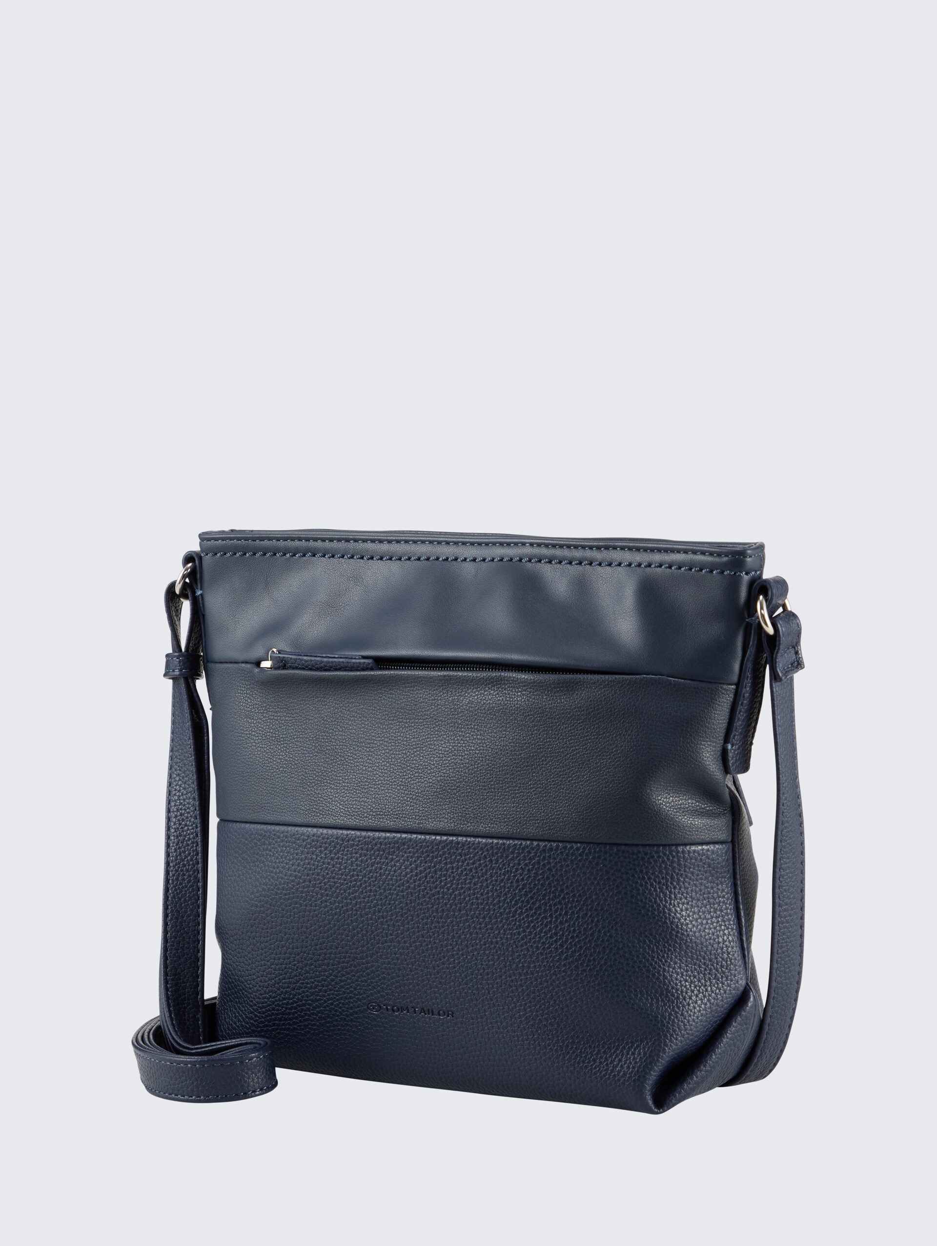 TTNICOLINA M Umhängetasche mit Material-Mix - dark blue - seitliche Produkt-Ansicht 