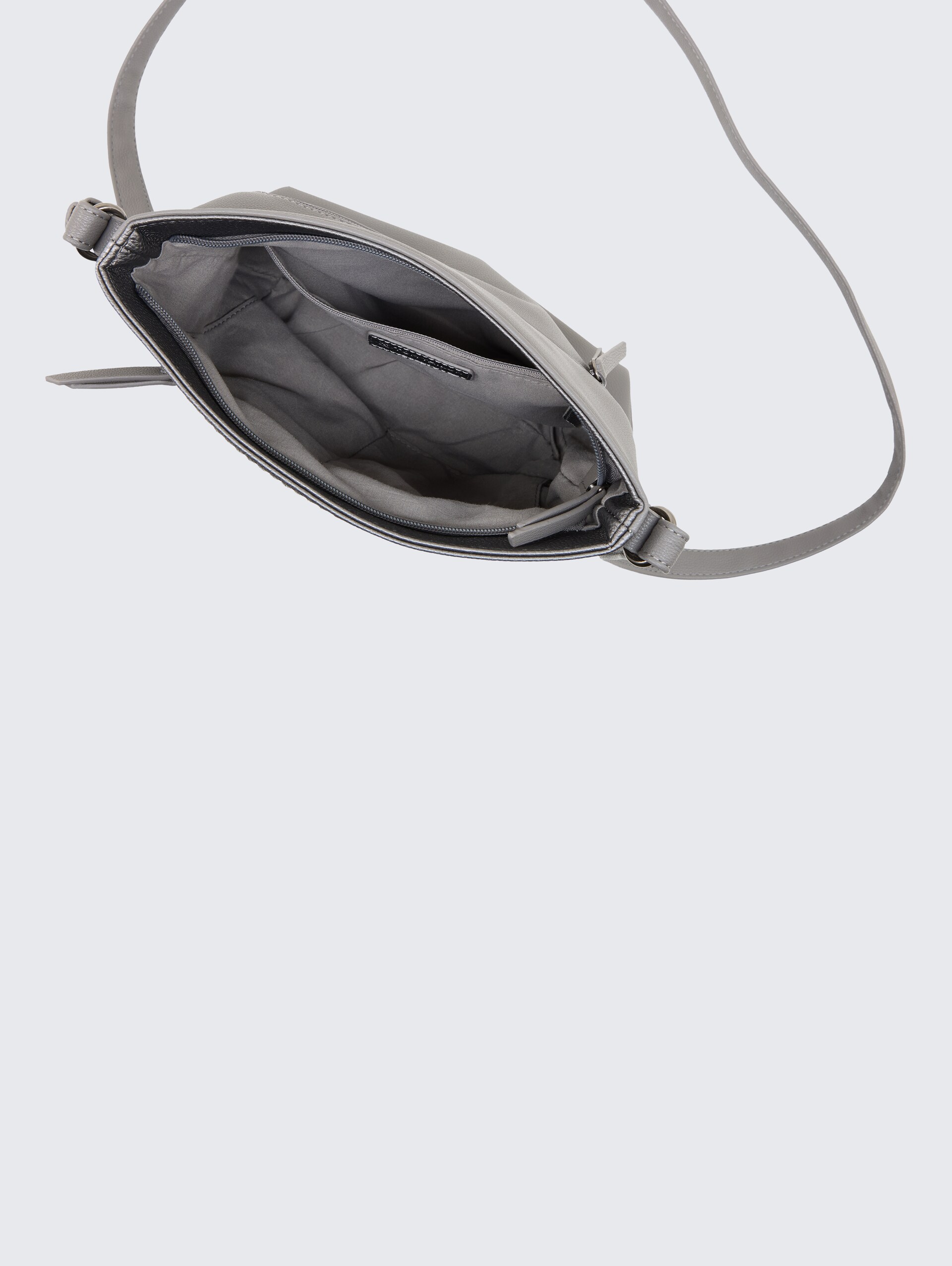 TTNICOLINA M Umhängetasche mit Material-Mix - mixed grey - seitliche Produkt-Ansicht 