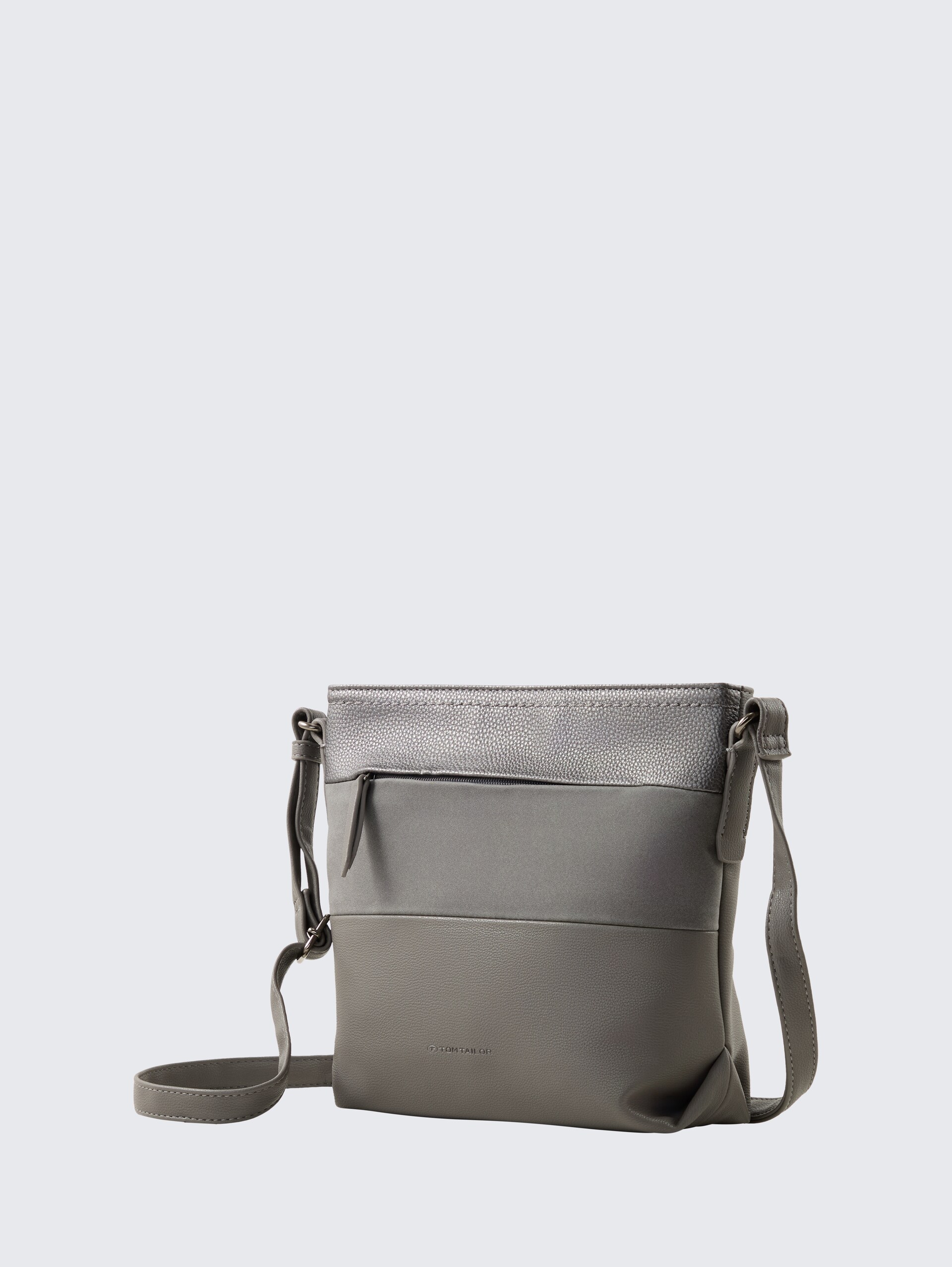 TTNICOLINA M Umhängetasche mit Material-Mix - mixed grey - seitliche Produkt-Ansicht 