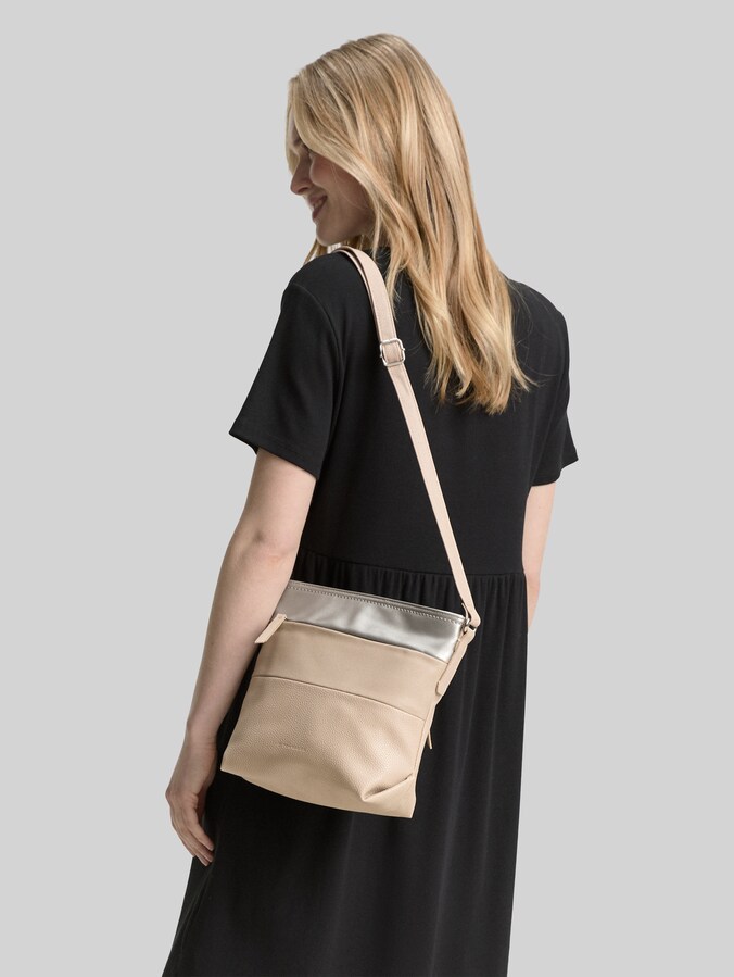 TTNICOLINA M Umhängetasche mit Material-Mix von Women, mixed taupe