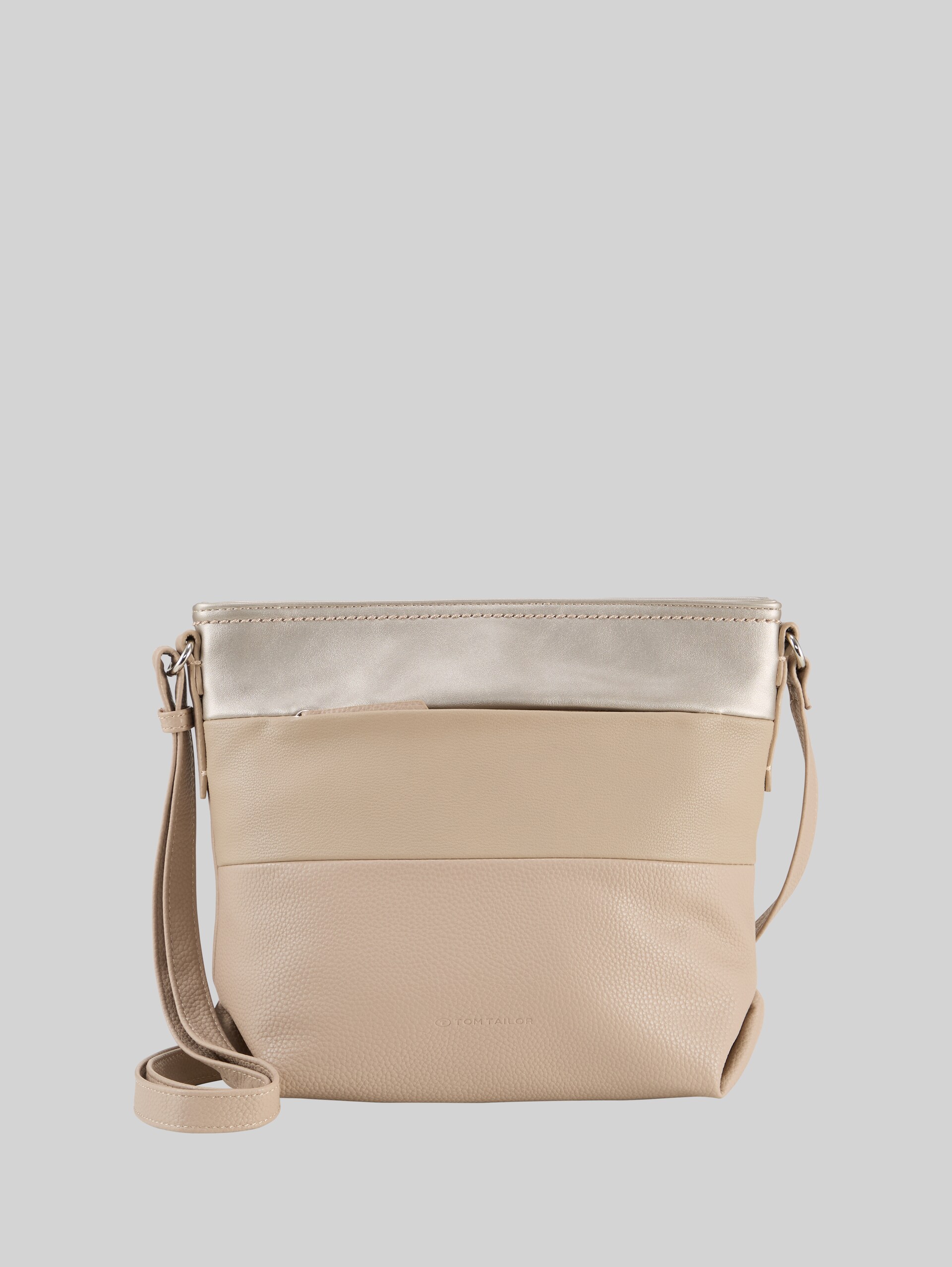 TTNICOLINA M Umhängetasche mit Material-Mix - mixed taupe - Vorder-Produkt-Ansicht