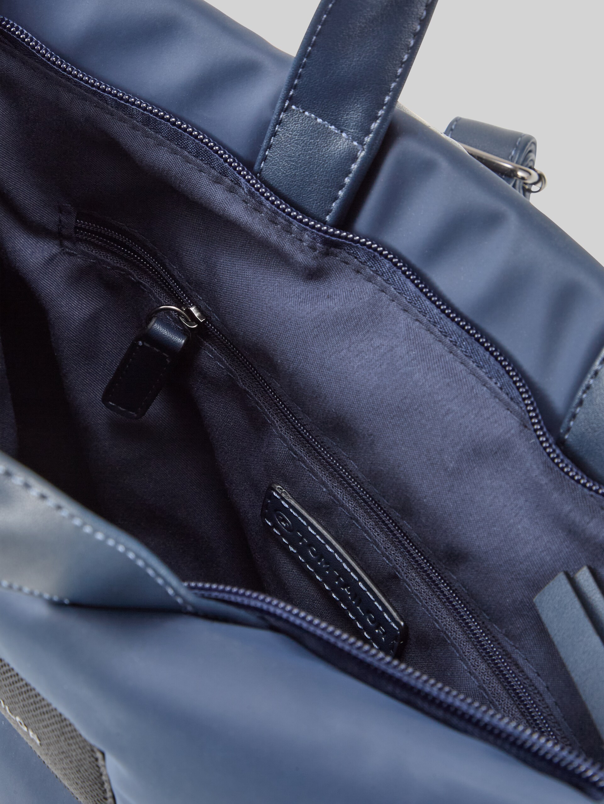 TTPATTI M backpack made from water-repellent recycled nylon - dark blue - side product view 