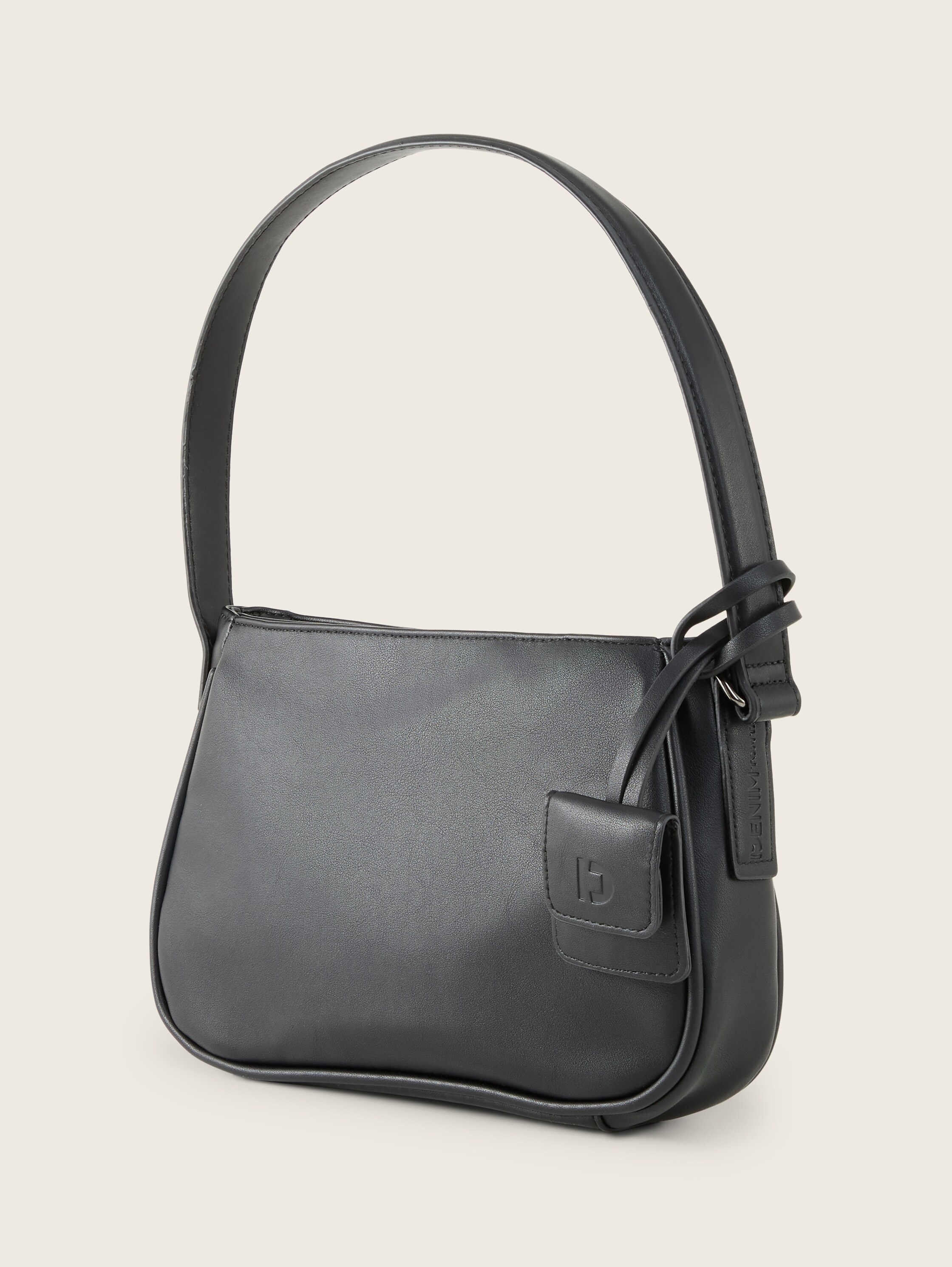 TTBENA Schultertasche mit Logo-Anhänger - schwarz_black - 