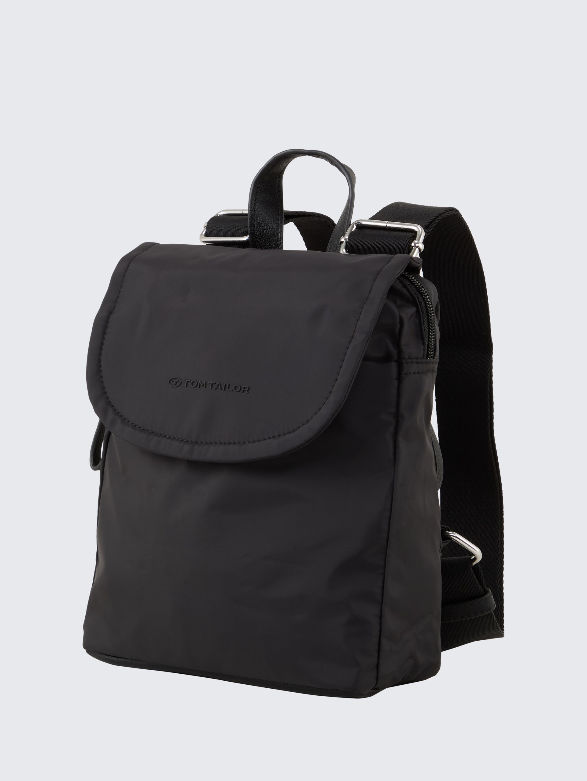 TTSANSA M Rucksack mit Überschlag - schwarz / black - seitliche Produkt-Ansicht 