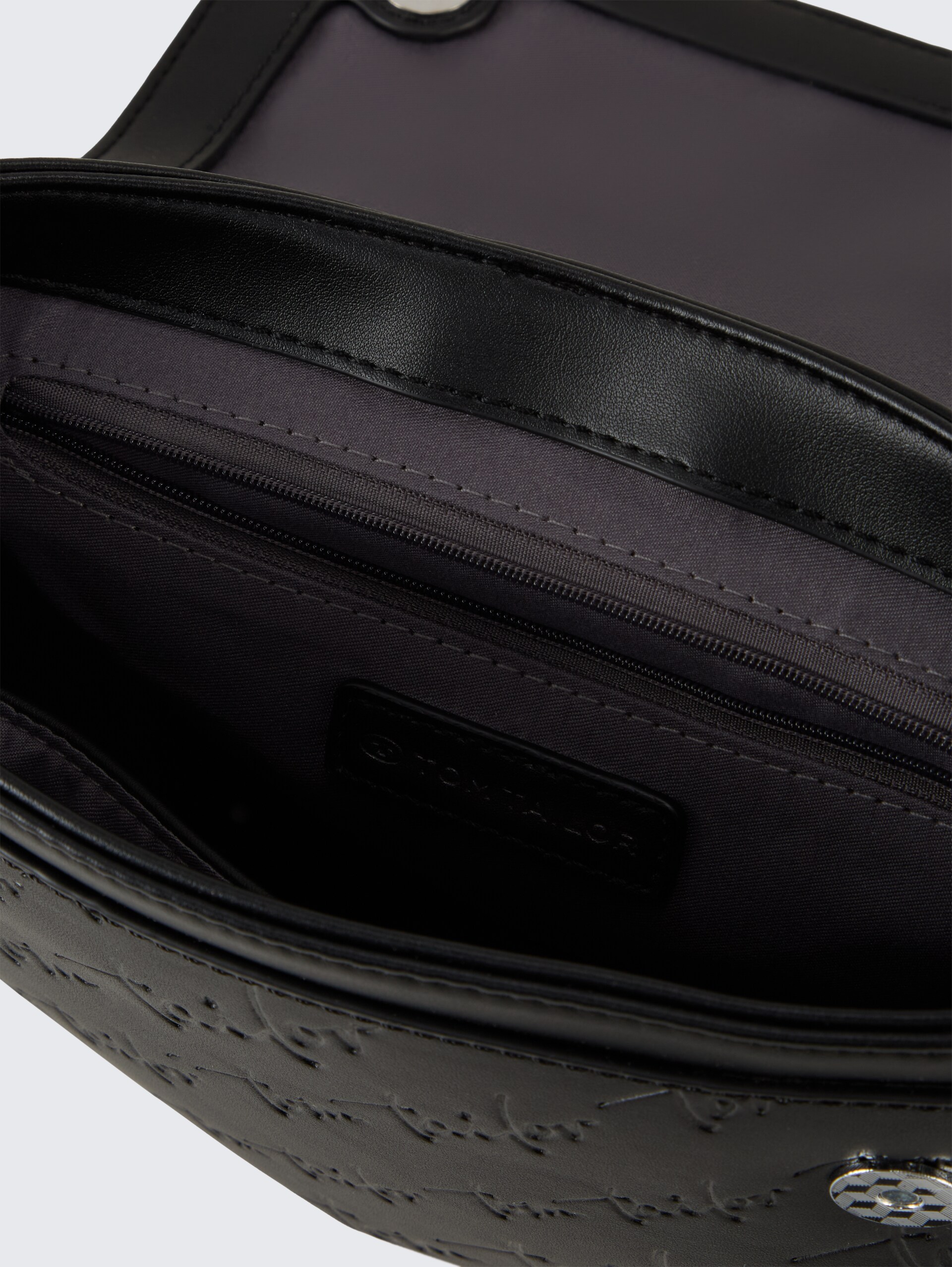 TTWENDI Umhängetasche mit Umschlag und Logo-Prägung - schwarz / black - seitliche Produkt-Ansicht 