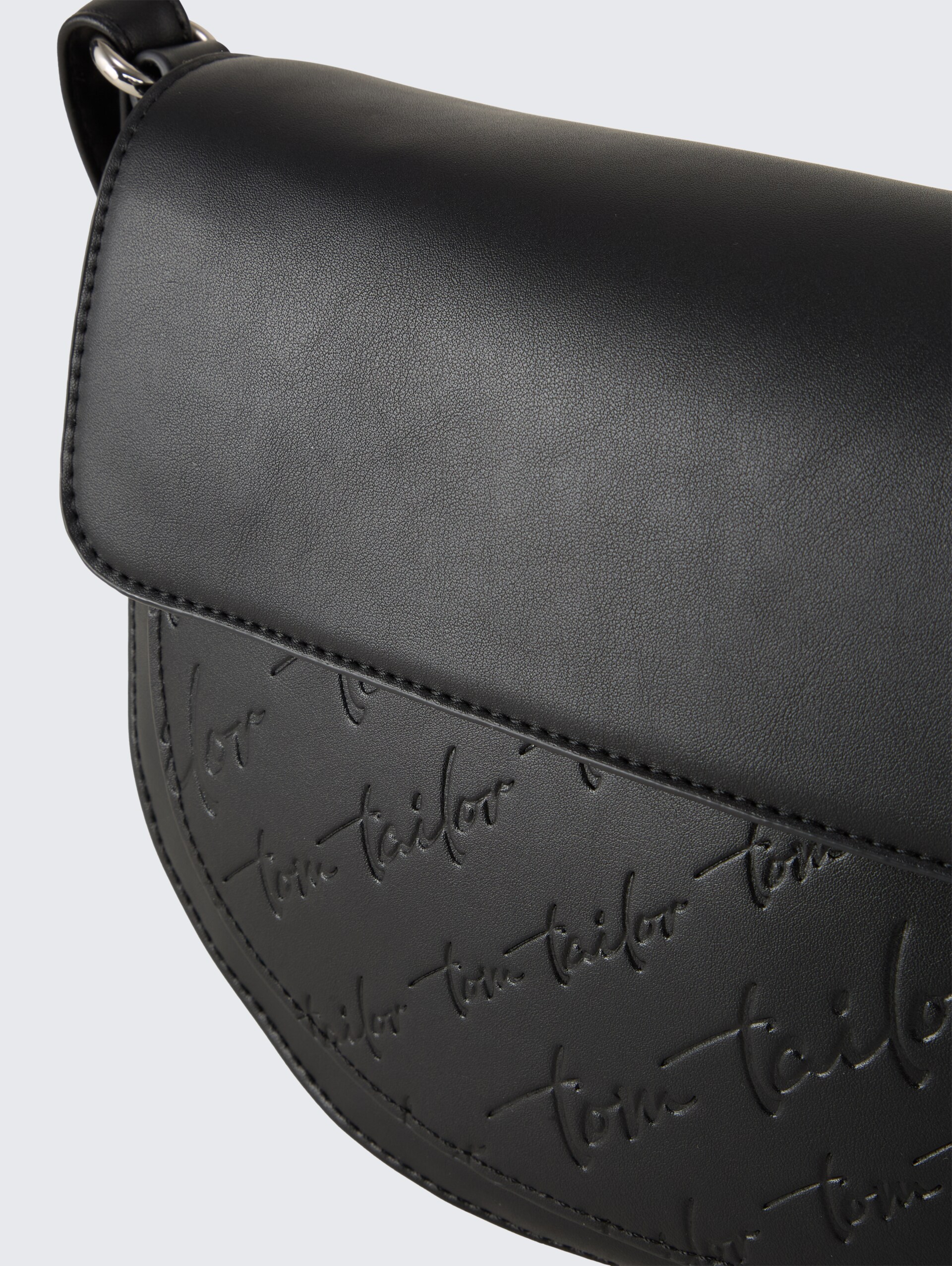 TTWENDI Umhängetasche mit Umschlag und Logo-Prägung - schwarz / black - seitliche Produkt-Ansicht 