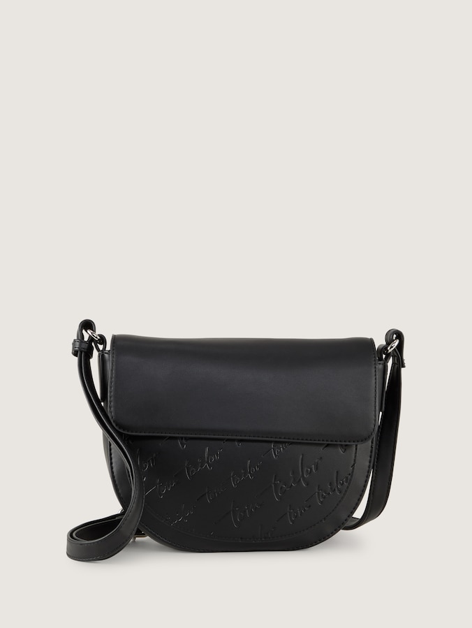 TTWENDI schoudertas met klep en logo in reliëf door Women, schwarz / black