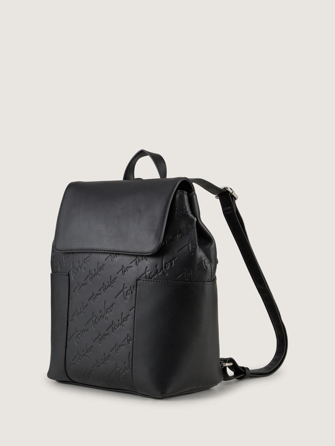 TTWENDI M Rucksack mit Logo-Prägung - schwarz / black - seitliche Produkt-Ansicht 