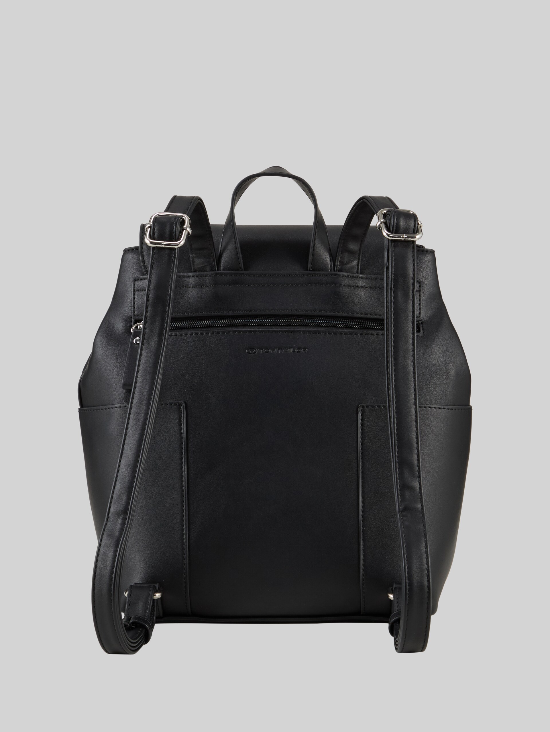 TTWENDI M backpack in faux leather with embossed logo - schwarz / black - Product rear view