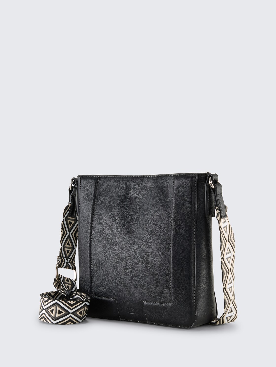 TTNANI M Umhängetasche mit gewebtem Trageriemen - schwarz / black - seitliche Produkt-Ansicht 