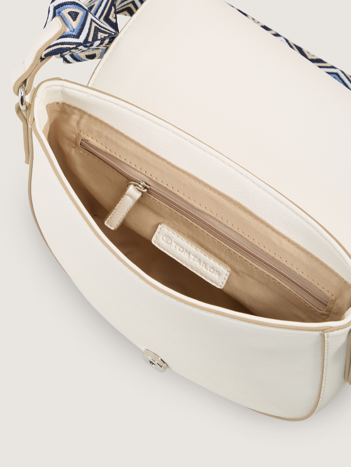 TTNANI Umhängetasche mit gemustertem Webriemen - white - seitliche Produkt-Ansicht 