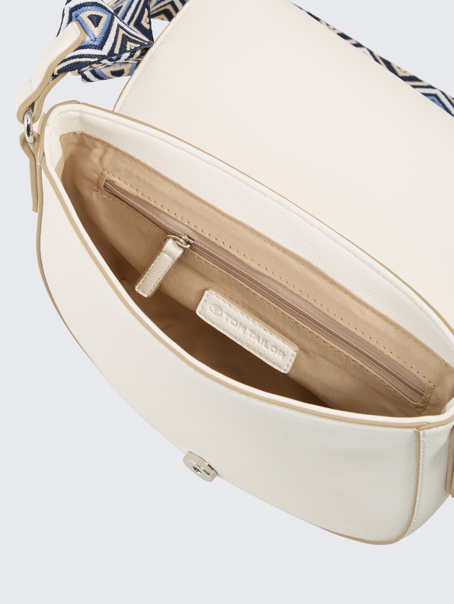 TTNANI schoudertas met geweven riem met patroon - white - zijaanzicht product 