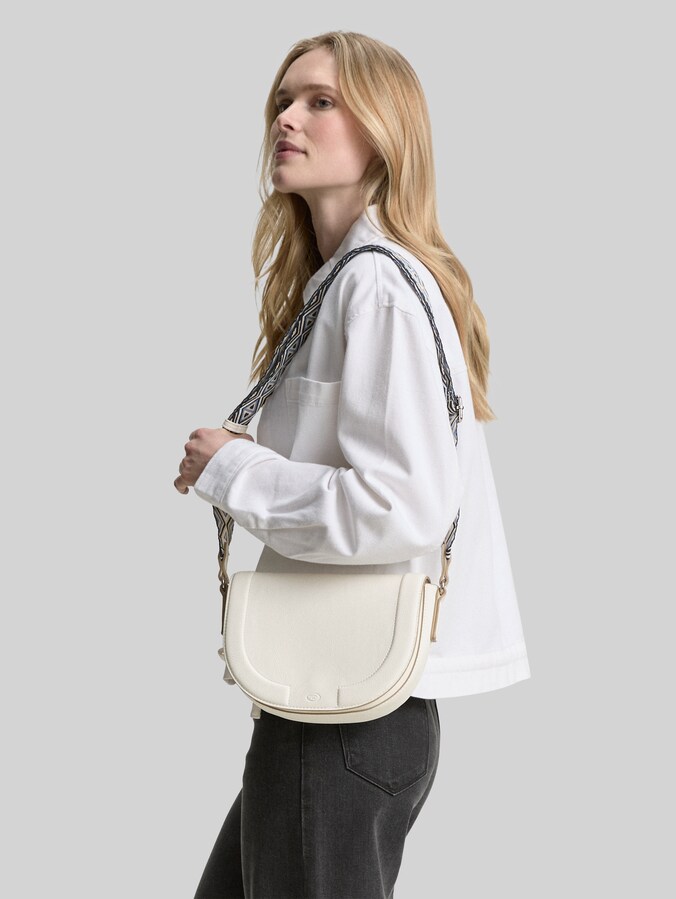 TTNANI Umhängetasche mit gemustertem Webriemen von Women, white