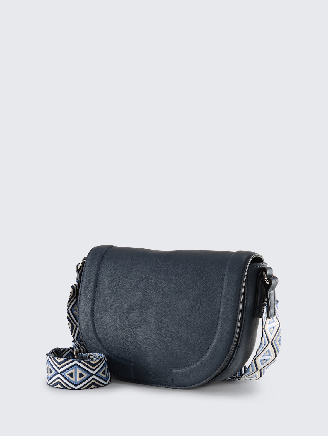 TTNANI Umhängetasche mit gemustertem Webriemen - dark blue - seitliche Produkt-Ansicht 