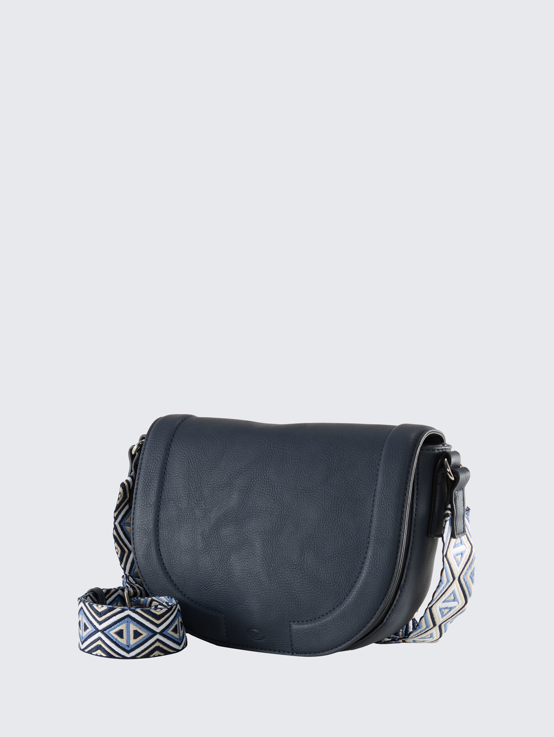 TTNANI Umhängetasche mit gemustertem Webriemen - dark blue - seitliche Produkt-Ansicht 