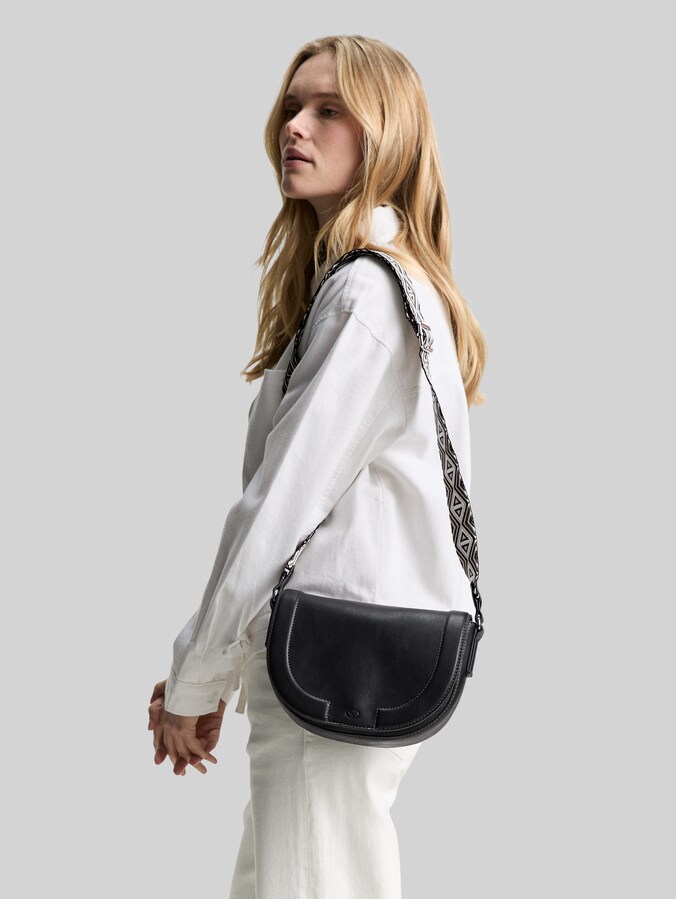 TTNANI Umhängetasche mit gemustertem Webriemen von Women, schwarz / black