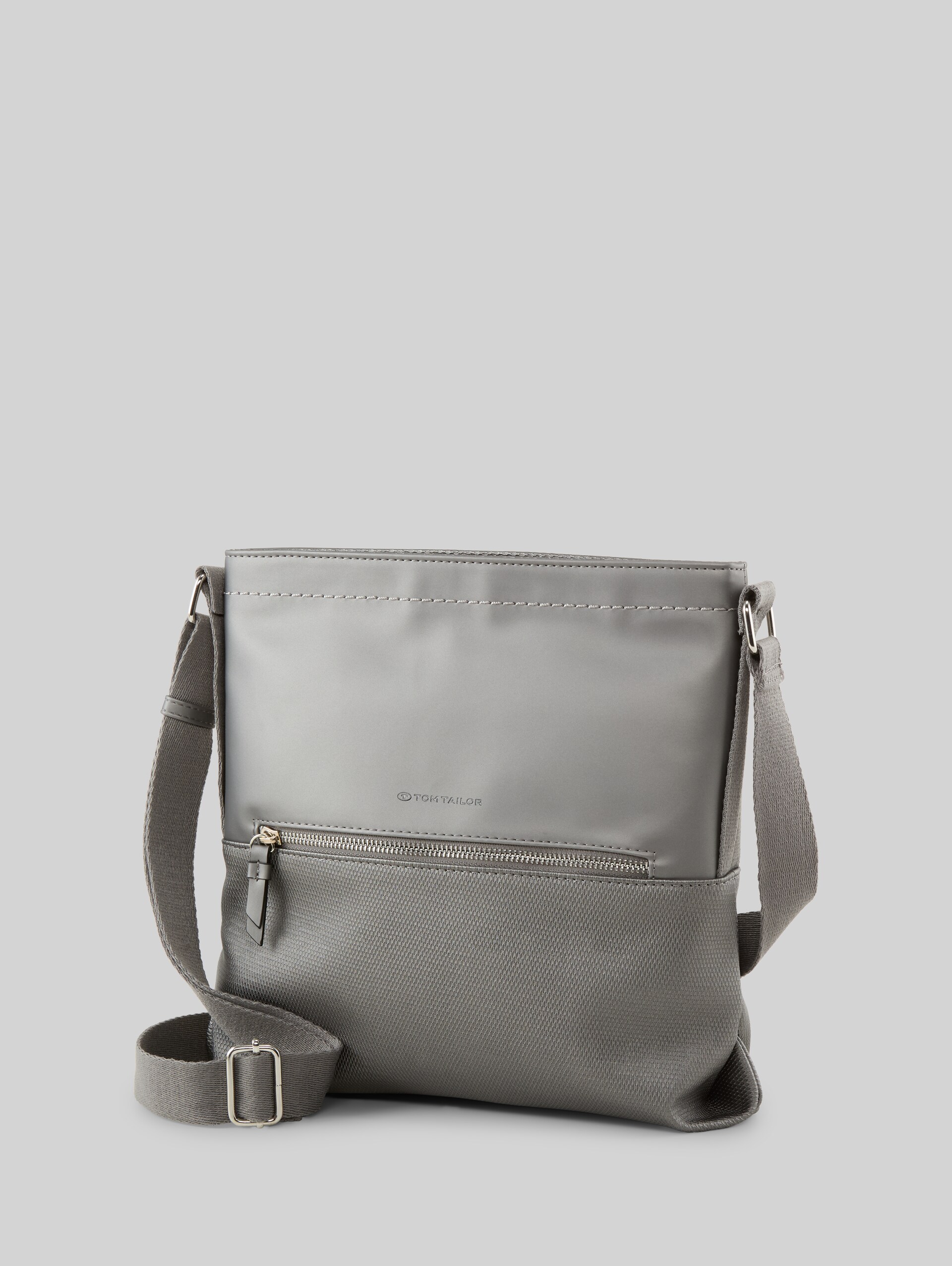 TTERIN M shoulder bag in faux leather - metallic grey - side product view 