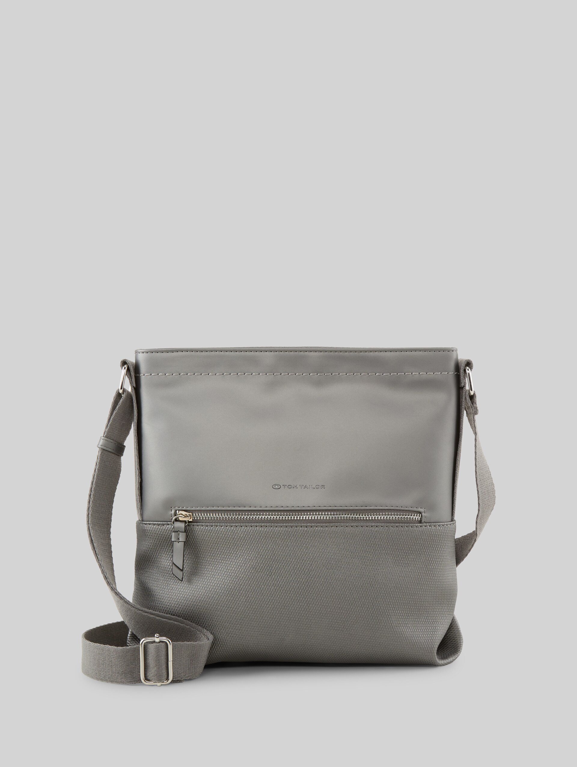 TTERIN M shoulder bag in faux leather - metallic grey - Front product view
