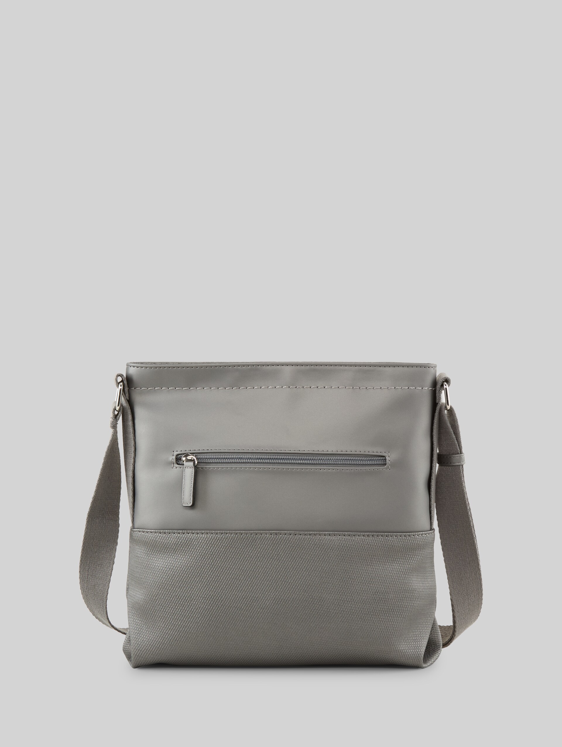 TTERIN M shoulder bag in faux leather - metallic grey - Product rear view