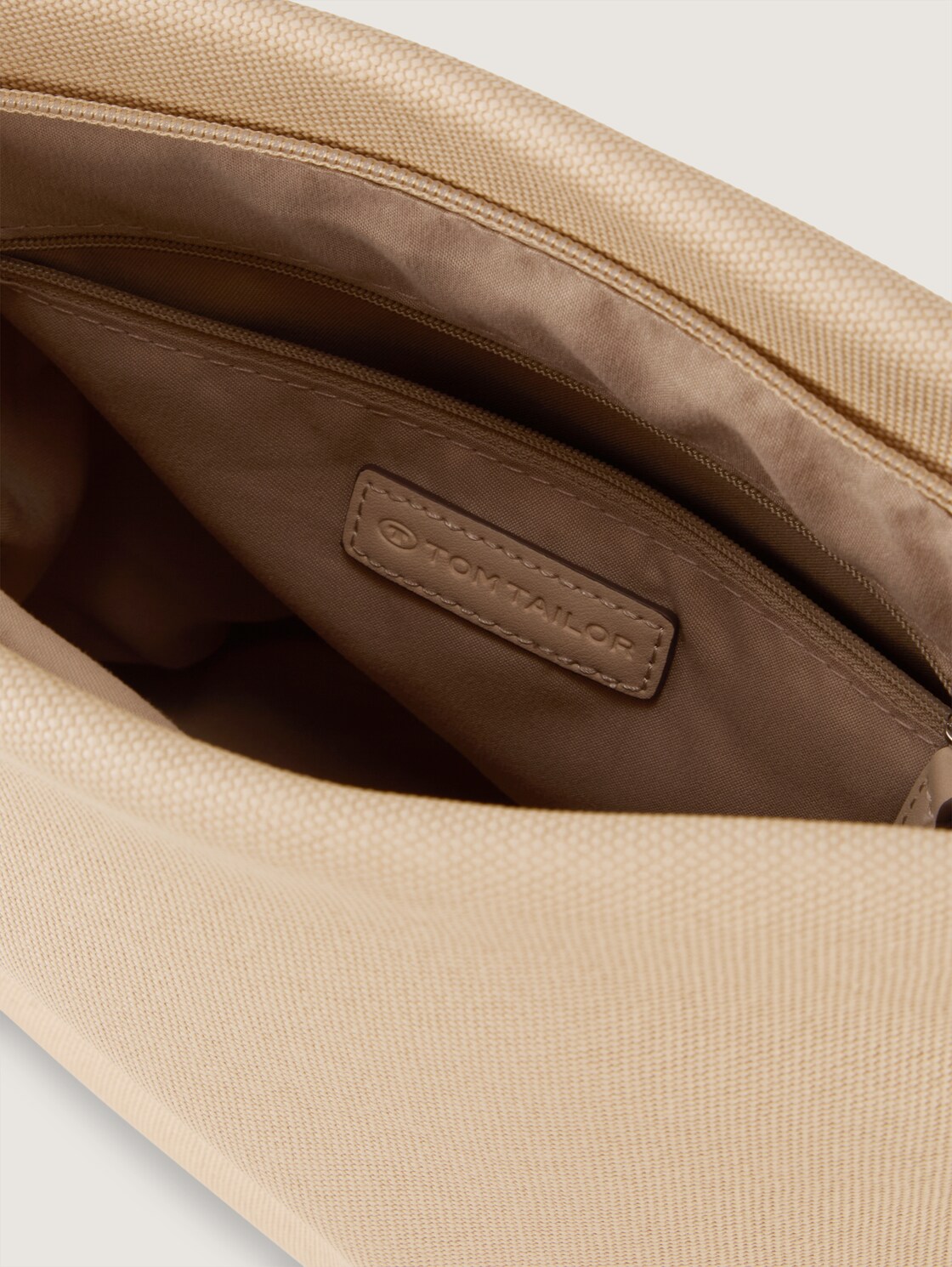 TTROSA S Umhängetasche in Canvas-Optik - beige / beige - seitliche Produkt-Ansicht 