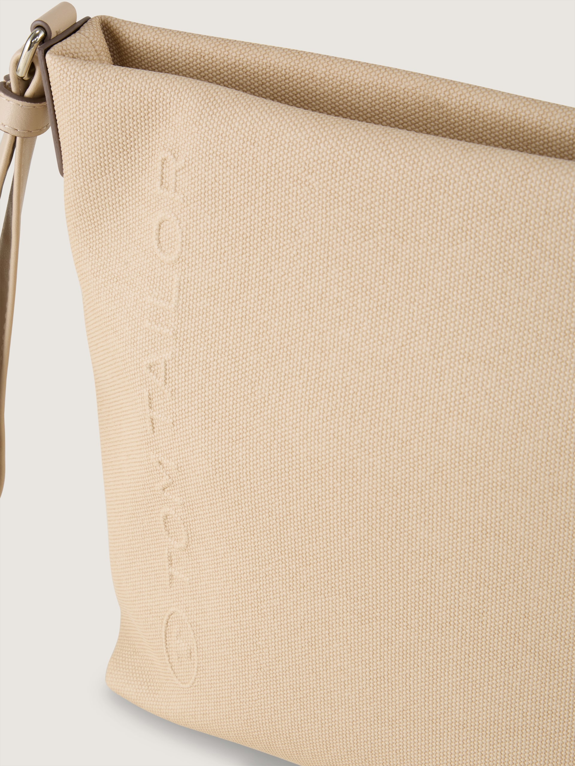 TTROSA S Umhängetasche in Canvas-Optik - beige / beige - seitliche Produkt-Ansicht 