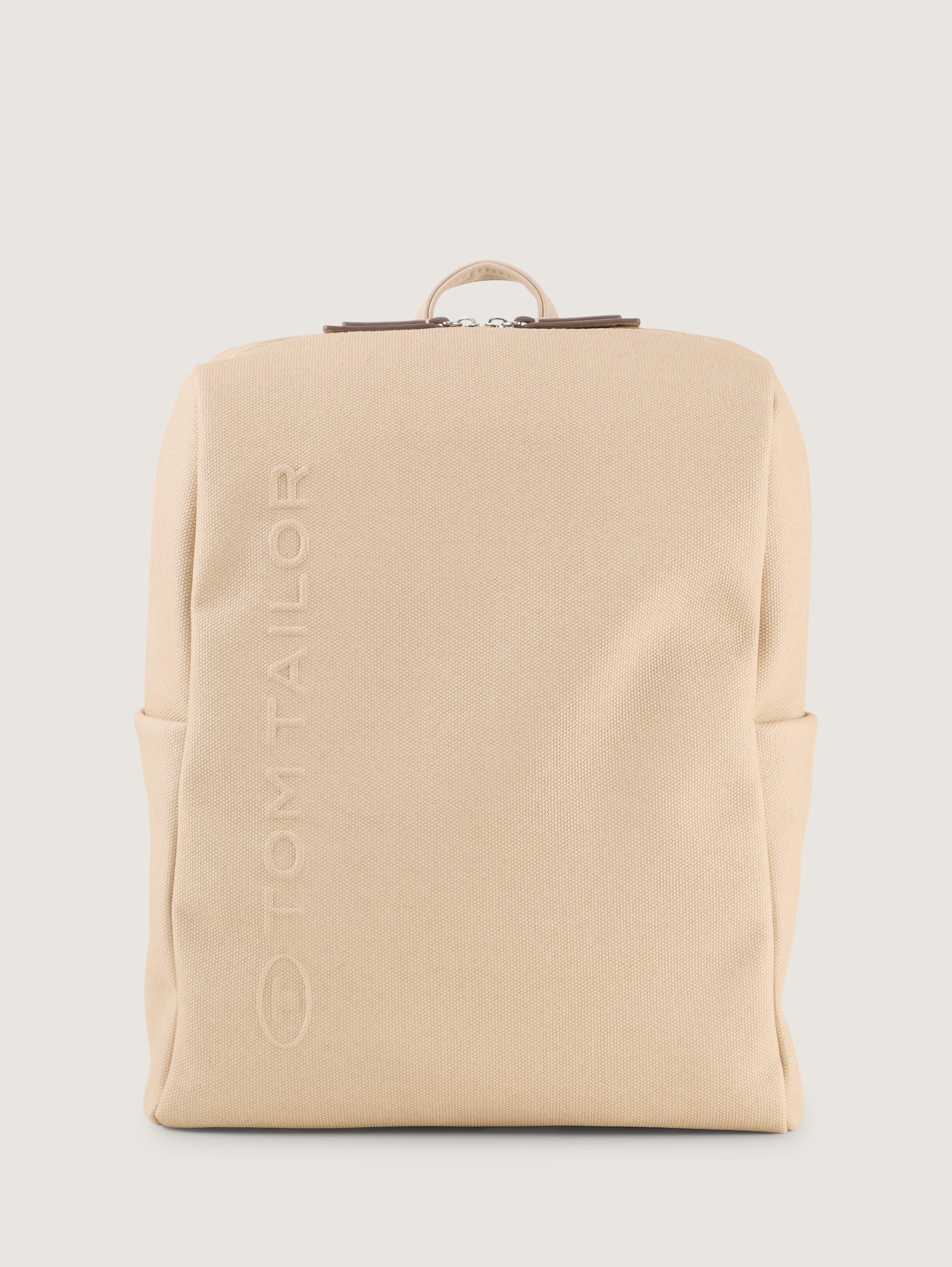 TTROSA M Rucksack in Canvas-Optik mit Logoprägung von Women, beige / beige