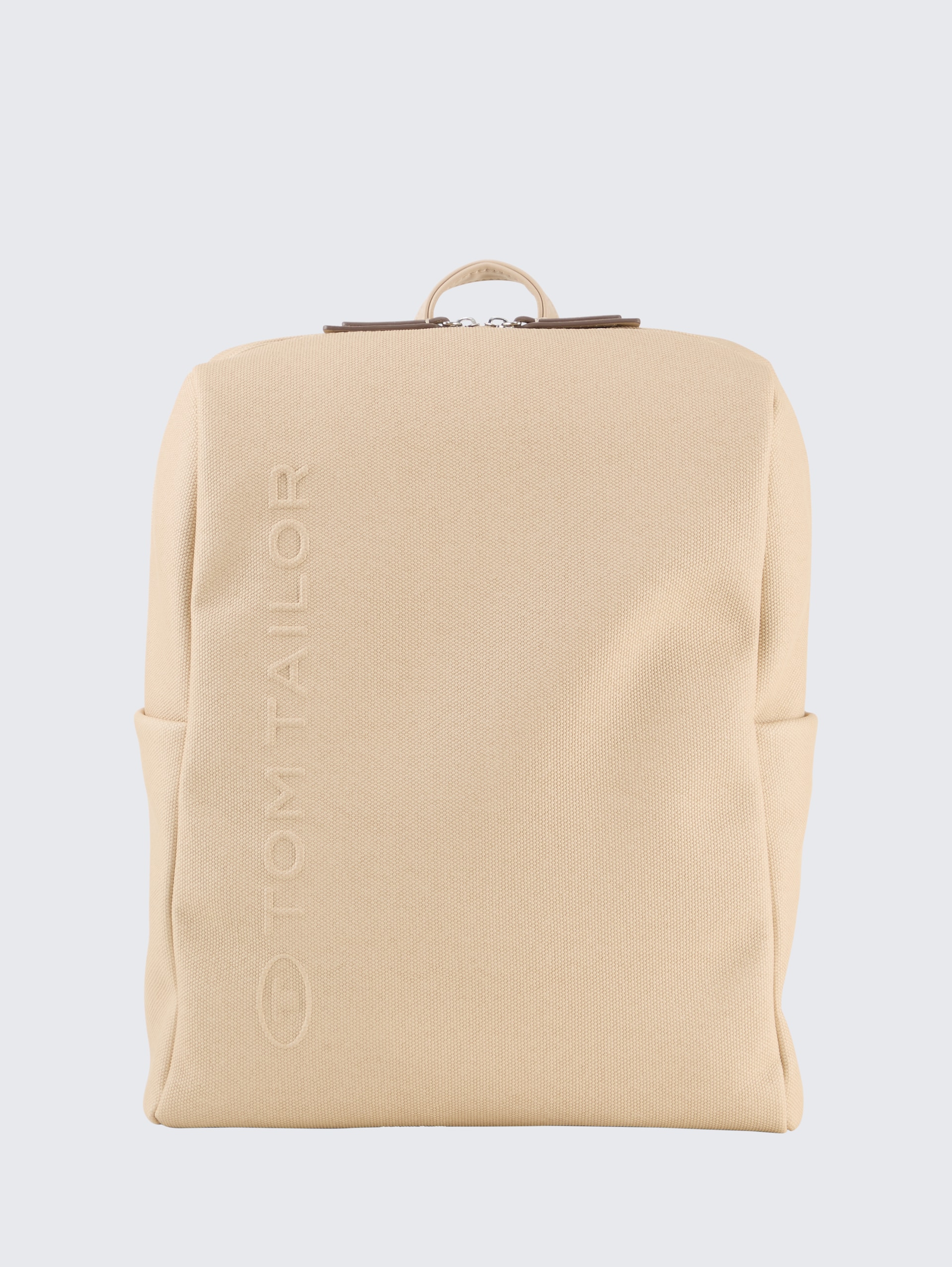 TTROSA M Rucksack in Canvas-Optik mit Logoprägung - beige / beige - Vorder-Produkt-Ansicht
