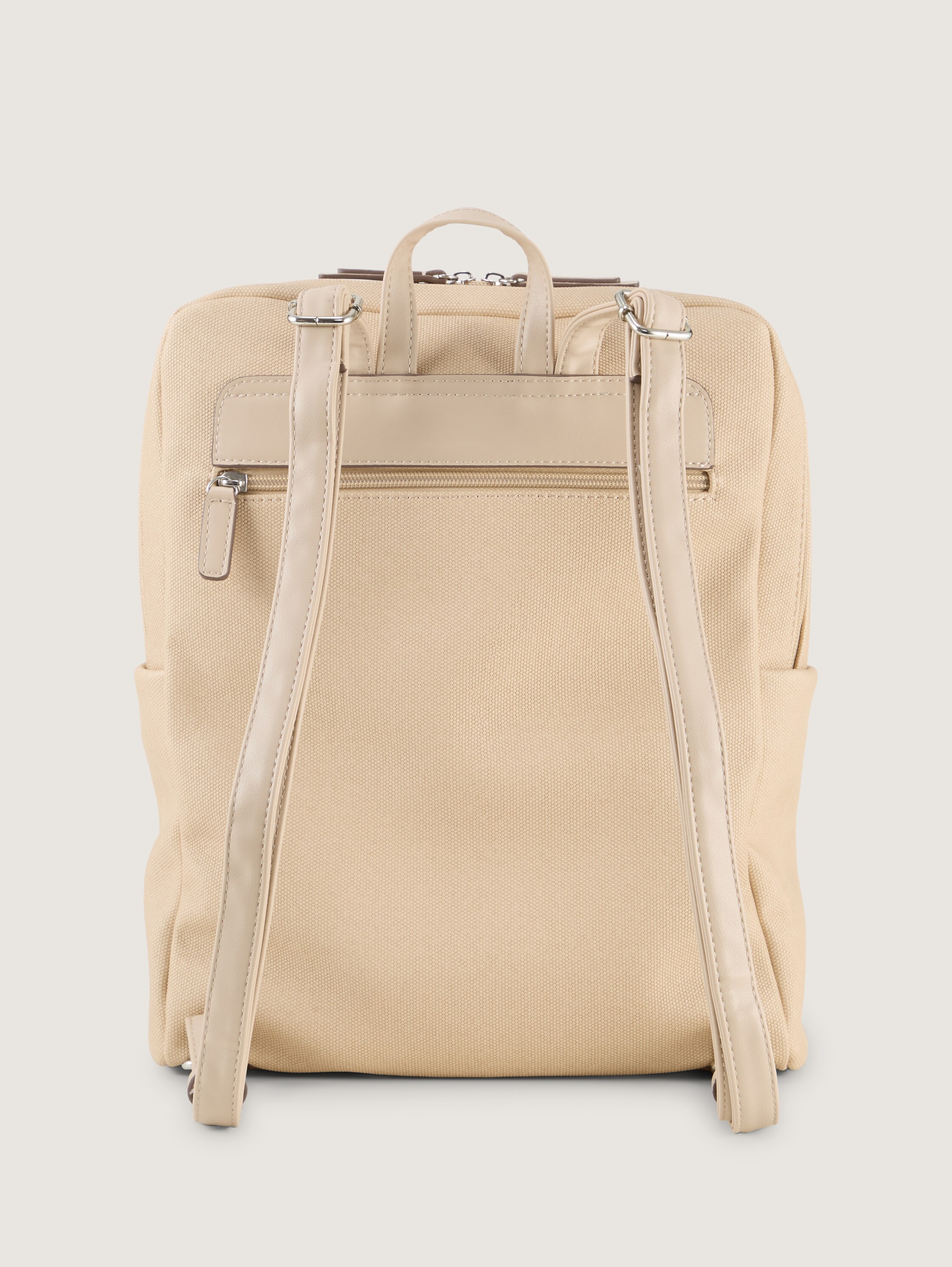 TTROSA M Rucksack in Canvas-Optik mit Logoprägung - beige_beige - 