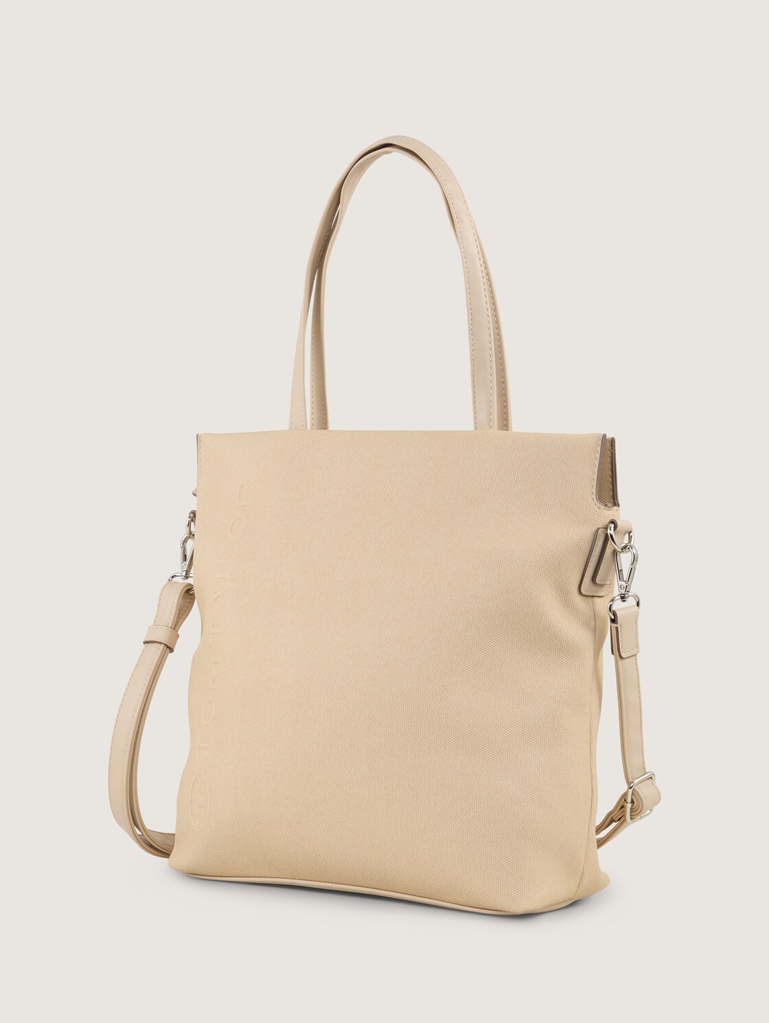 TTROSA M Zip Shopper mit doppeltem Riemen - beige / beige - seitliche Produkt-Ansicht 