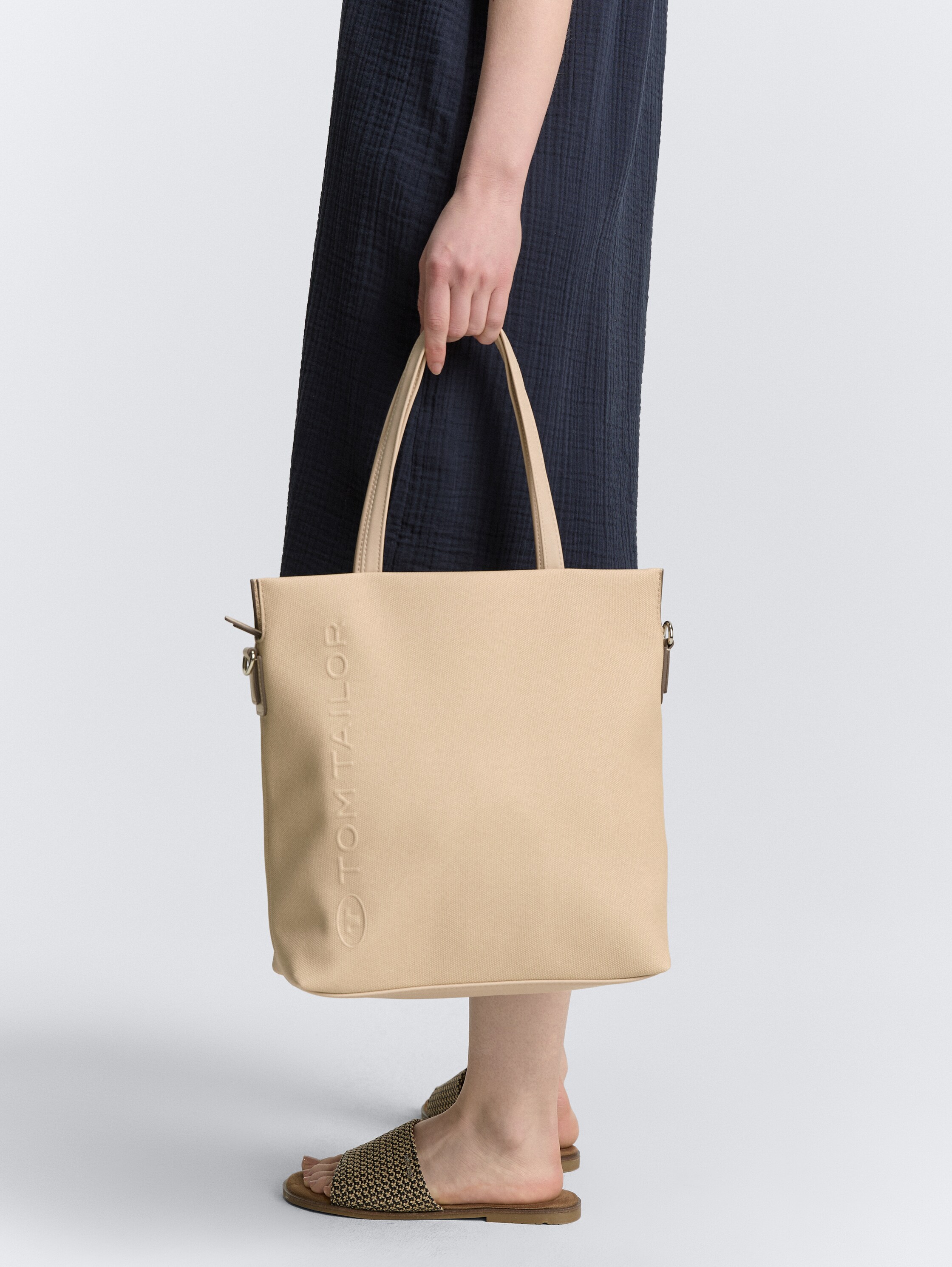 TTROSA M Shopper met rits en dubbele riem - beige_beige - 