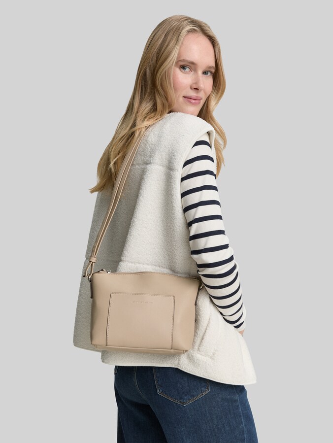 TTAMARIS S Umhängetasche mit Kontrastnähten von Women, taupe / taupe