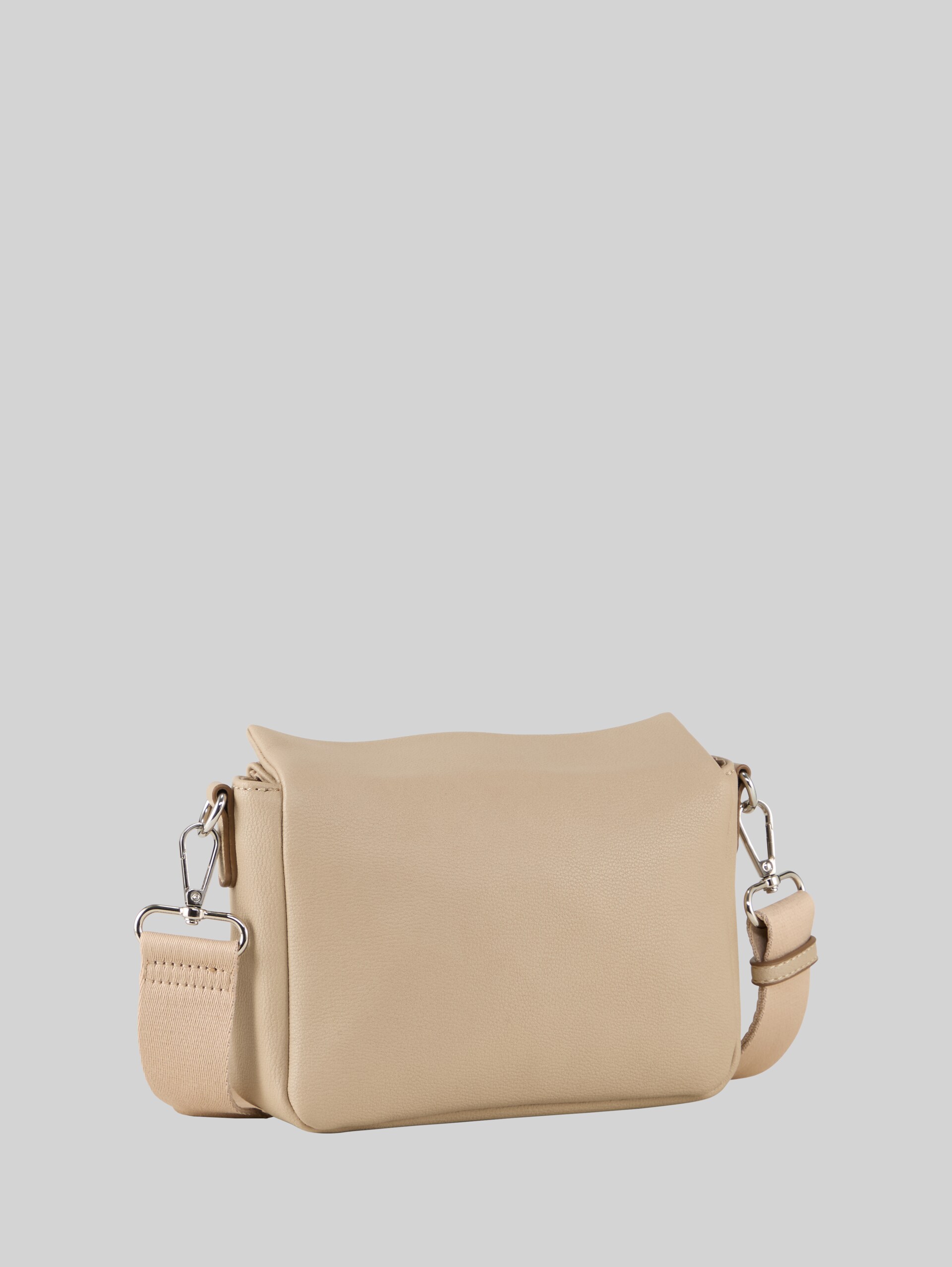 TTRELLA S shoulder bag with small flap and embossed logo - taupe / taupe - Product rear view