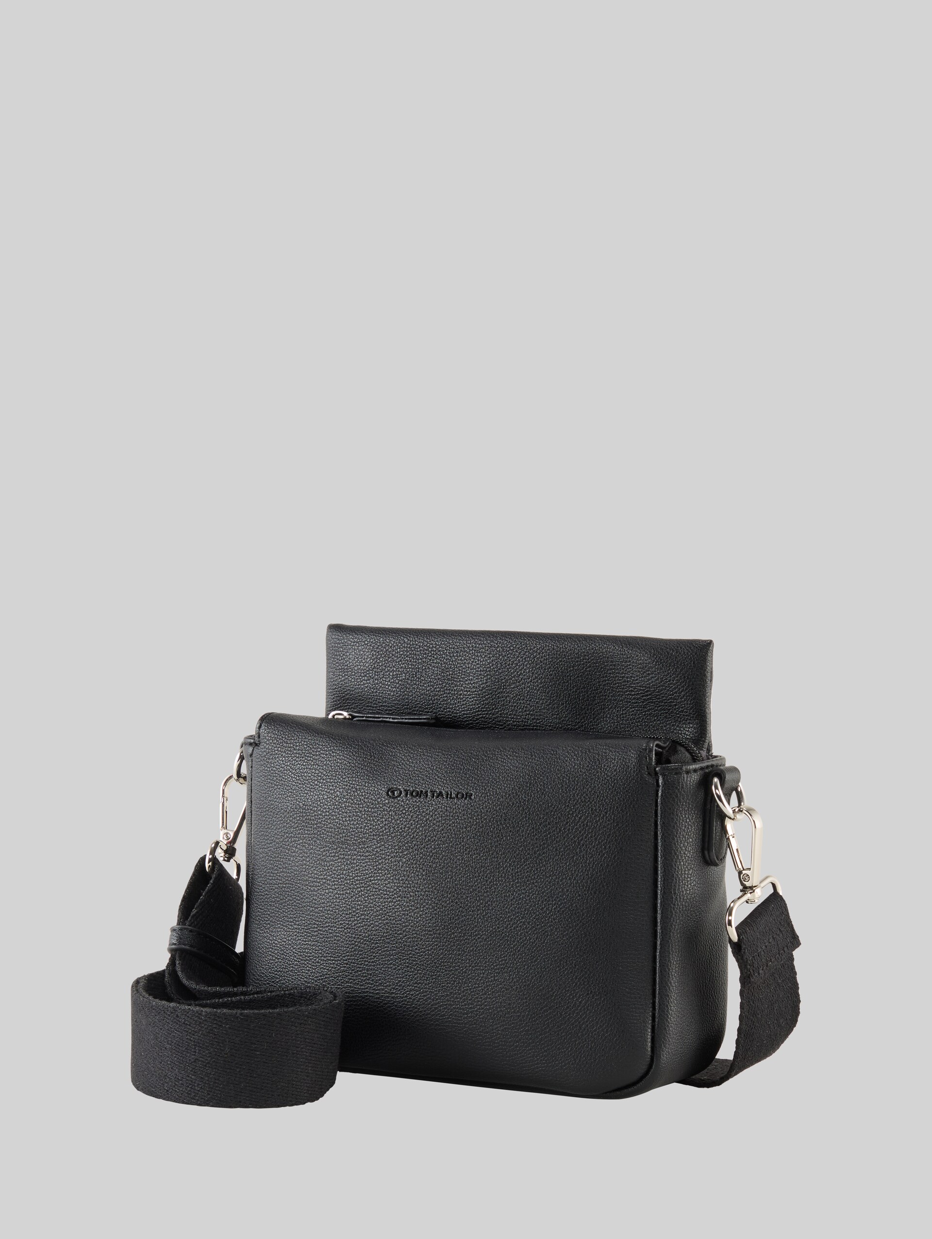 TTRELLA S shoulder bag with small flap and embossed logo - schwarz / black - side product view 