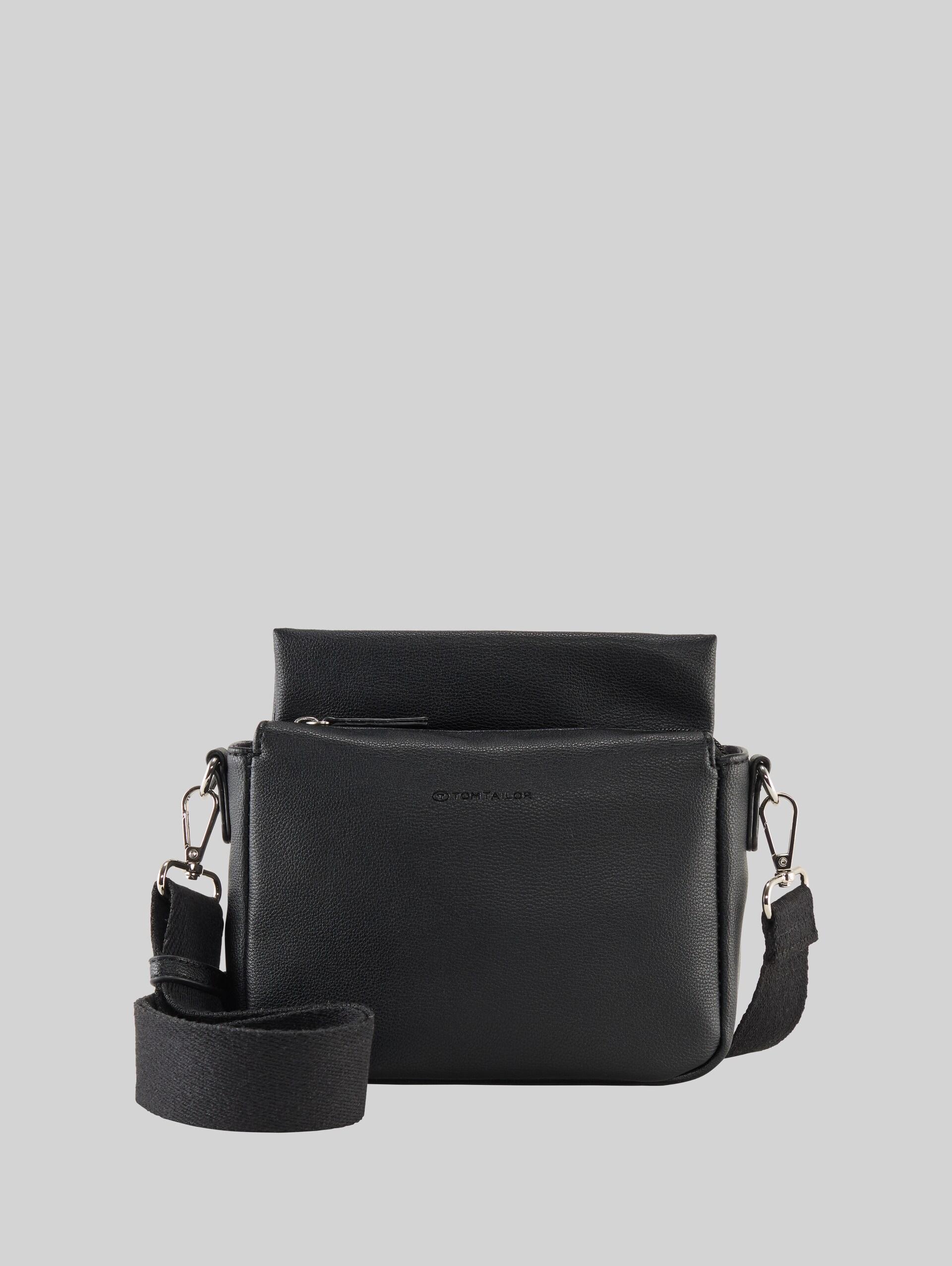TTRELLA S shoulder bag with small flap and embossed logo - schwarz / black - Front product view