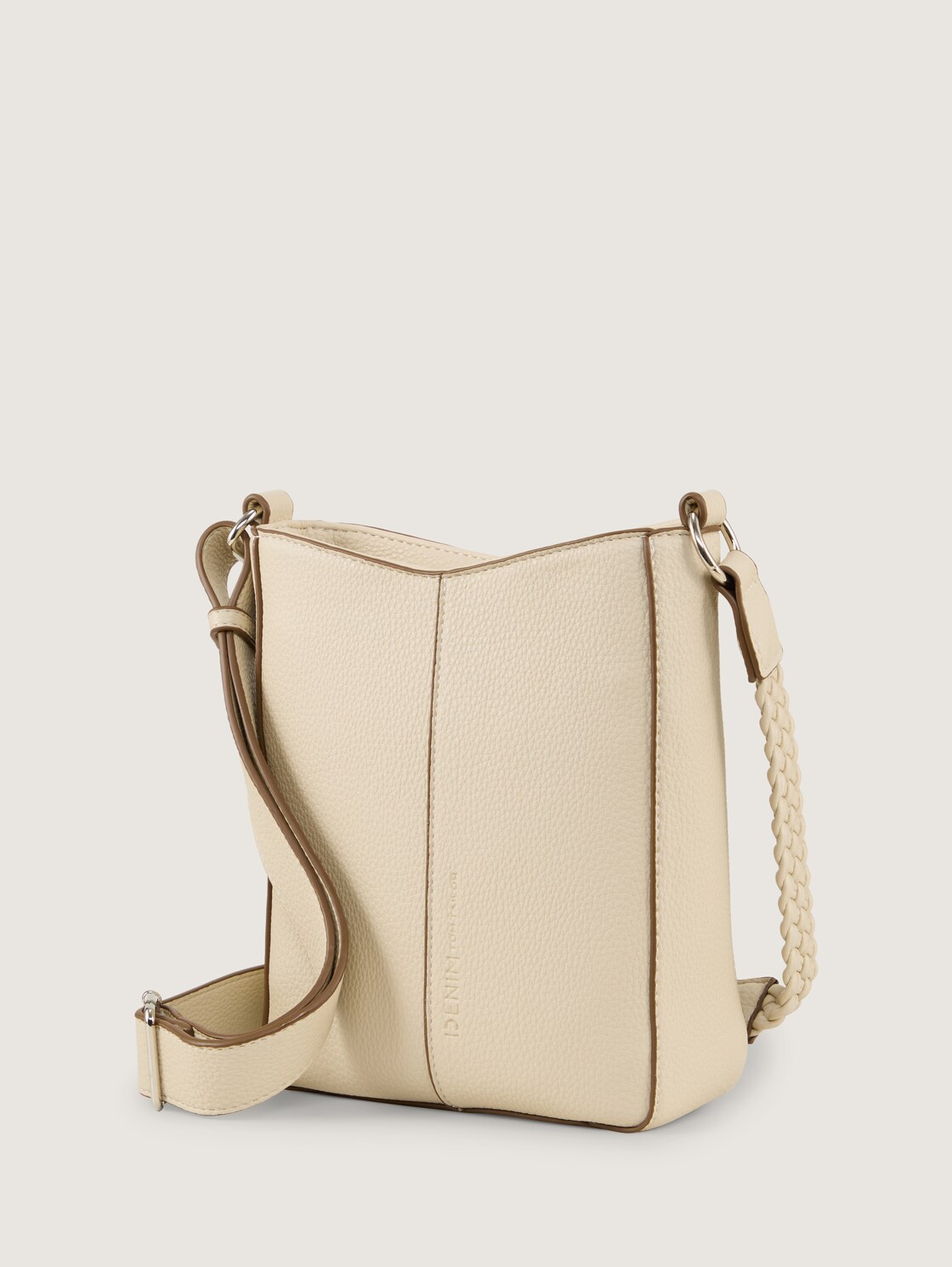 TTNEDA S Umhängetasche mit Flecht-Detail - off white / off white - seitliche Produkt-Ansicht 