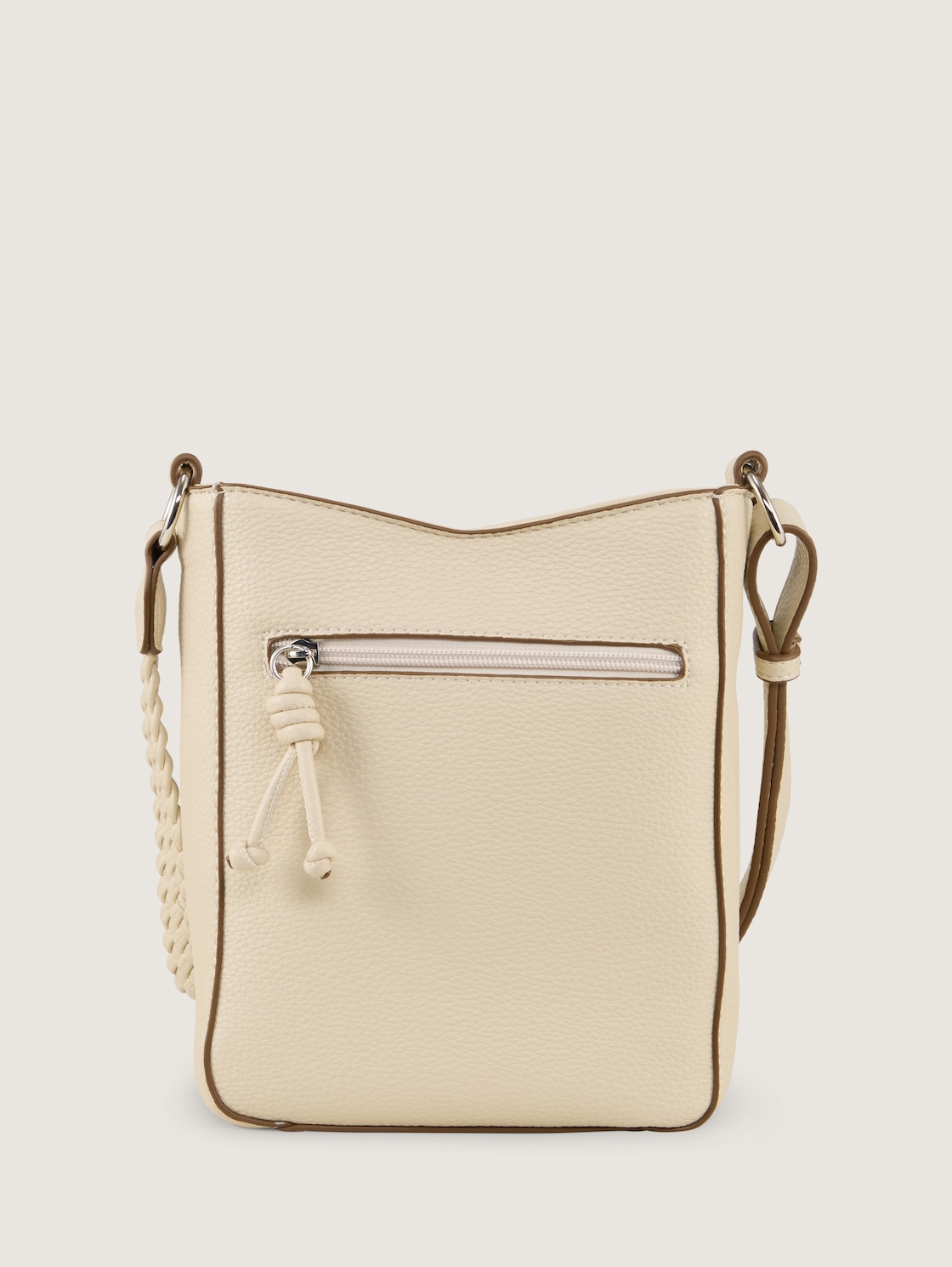 TTNEDA S Umhängetasche mit Flecht-Detail - off white / off white - Produkt-Rückansicht