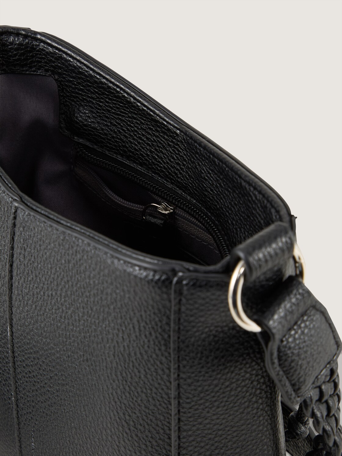 TTNEDA S shoulder bag with braided detail - schwarz / black - side product view 