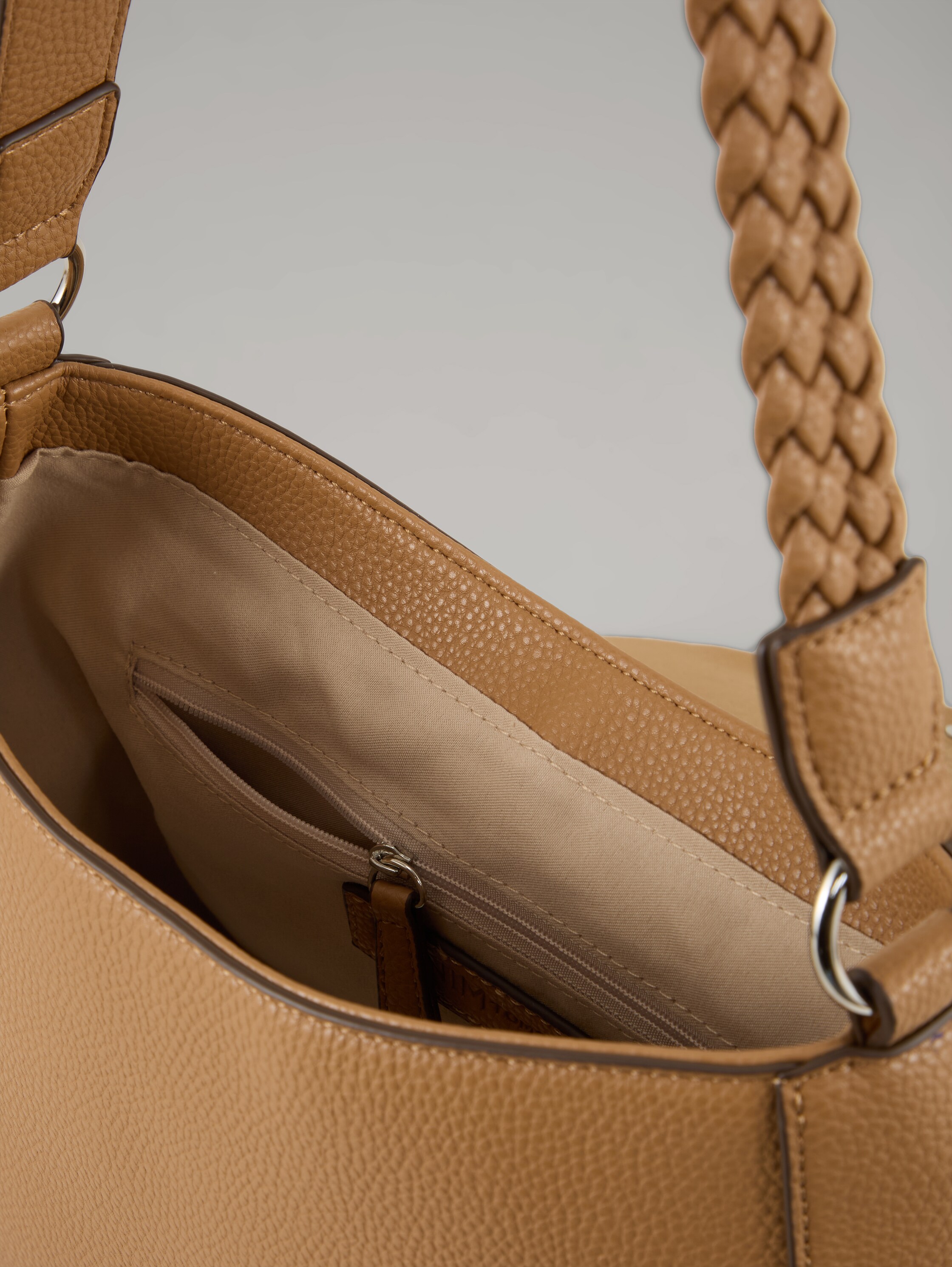TTNEDA Schultertasche mit Flecht-Detail - camel_camel_nature - 
